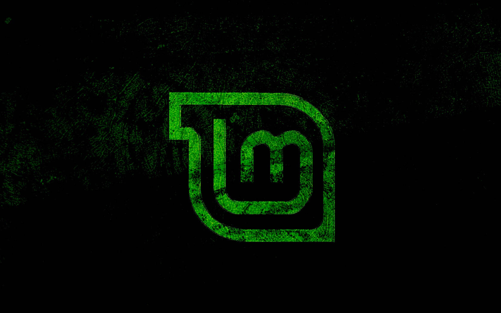 Linux Mint, glowing green, distressed texture, HD Desktop Wallpaper