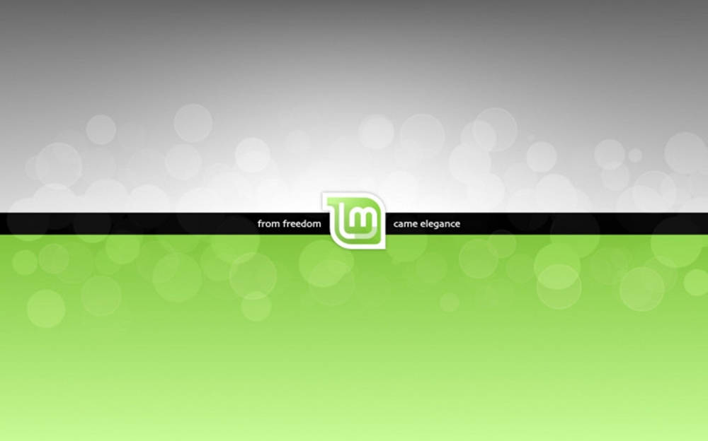 Linux Mint, green and gray gradient, soft bokeh circles, SD Desktop Wallpaper