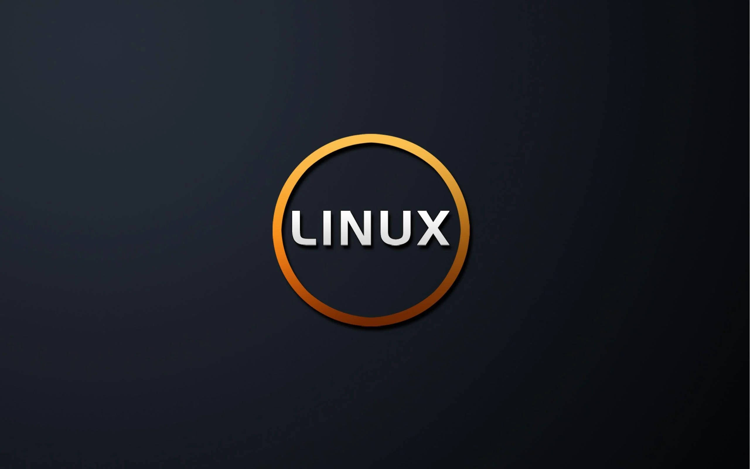 Linux, golden ring, dark gradient background, 2K Desktop Wallpaper