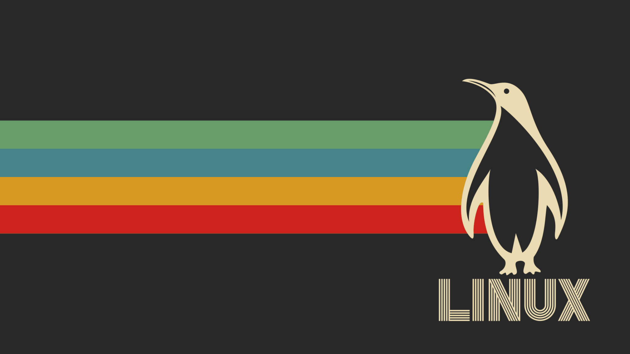 Linux, penguin, rainbow stripes, Full HD Desktop Wallpaper
