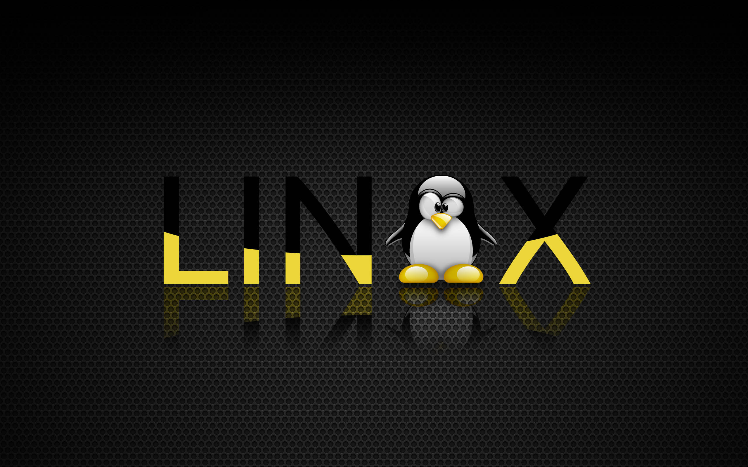 Linux, yellow, black, 2K Desktop Wallpaper