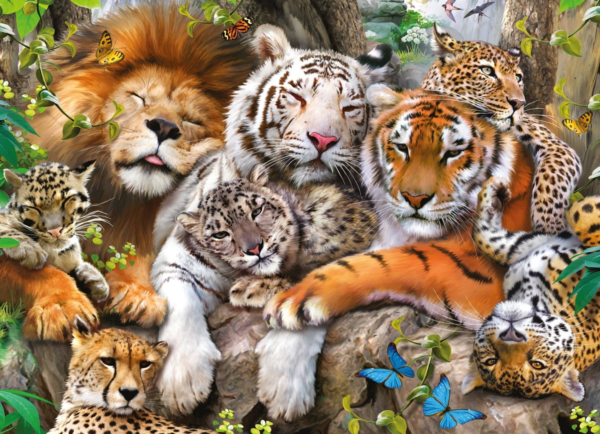 lion, tiger, leopard, Full HD Desktop Wallpaper