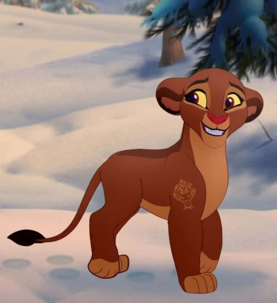 Lion Guard, lion cub, snowy landscape, SD Phone Wallpaper