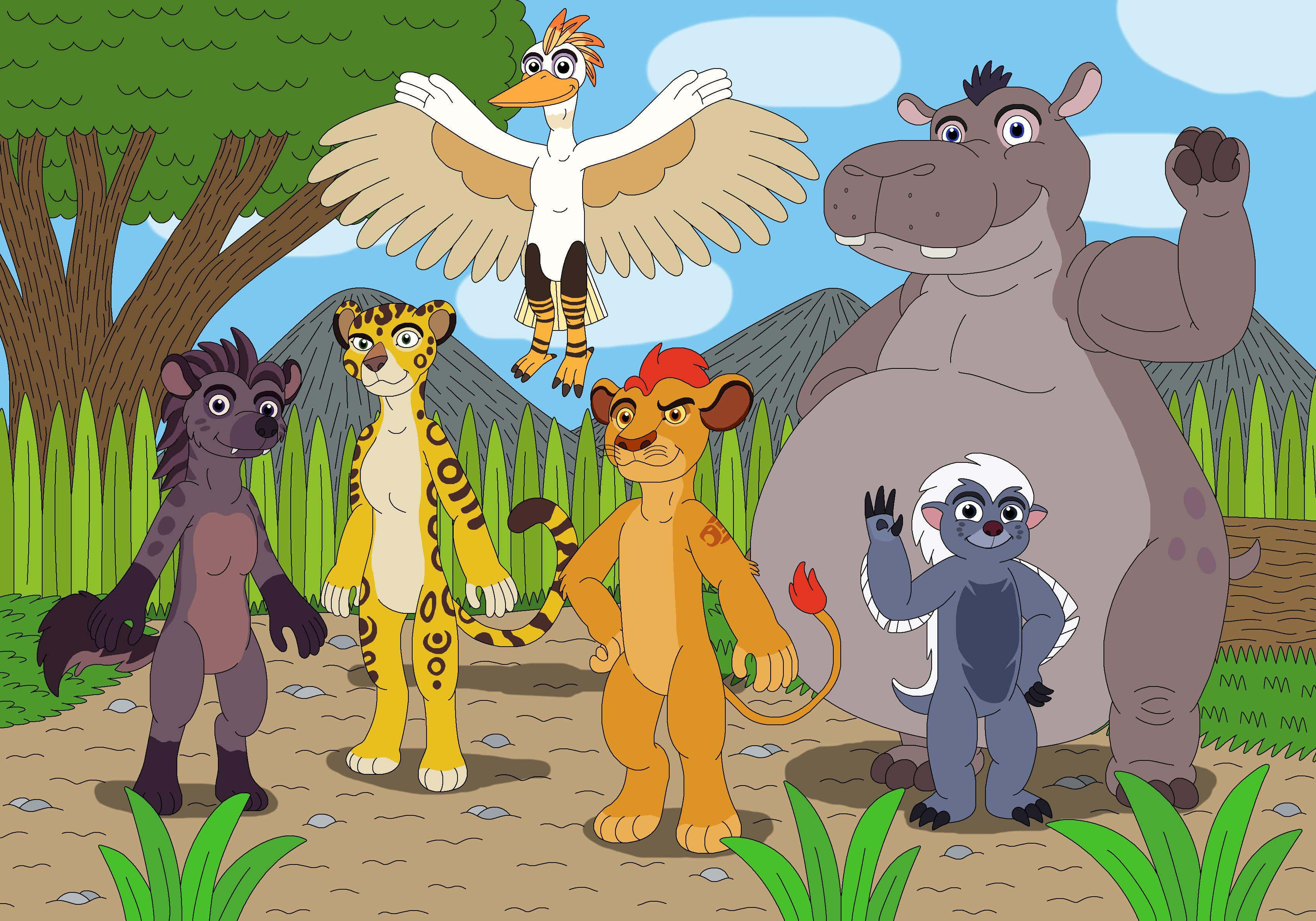 Lion Guard, lion cub, leopard, 2K Desktop Wallpaper
