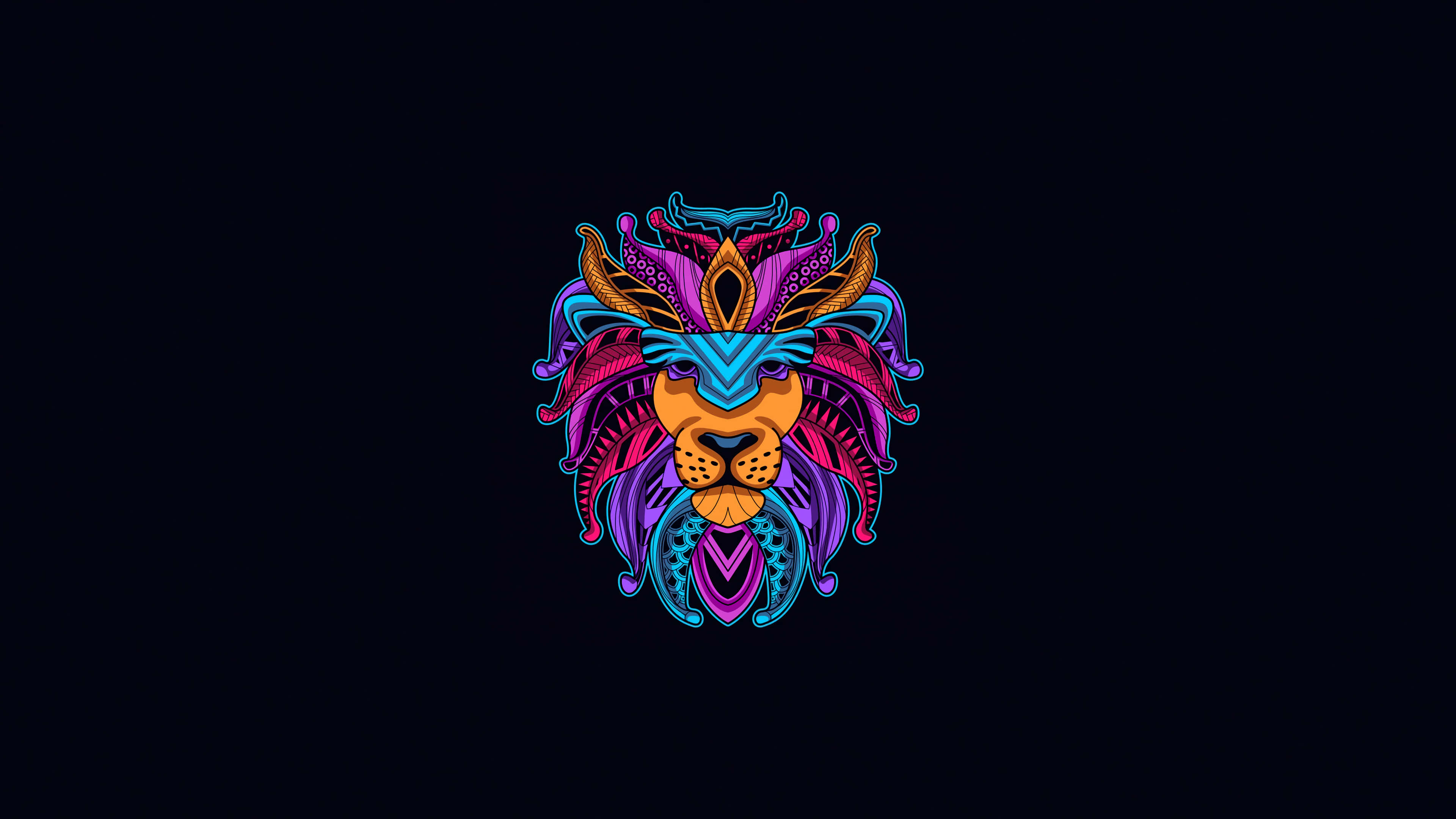 OLED Monitor, Lion Head, Tribal Designs, 4K Desktop Wallpaper
