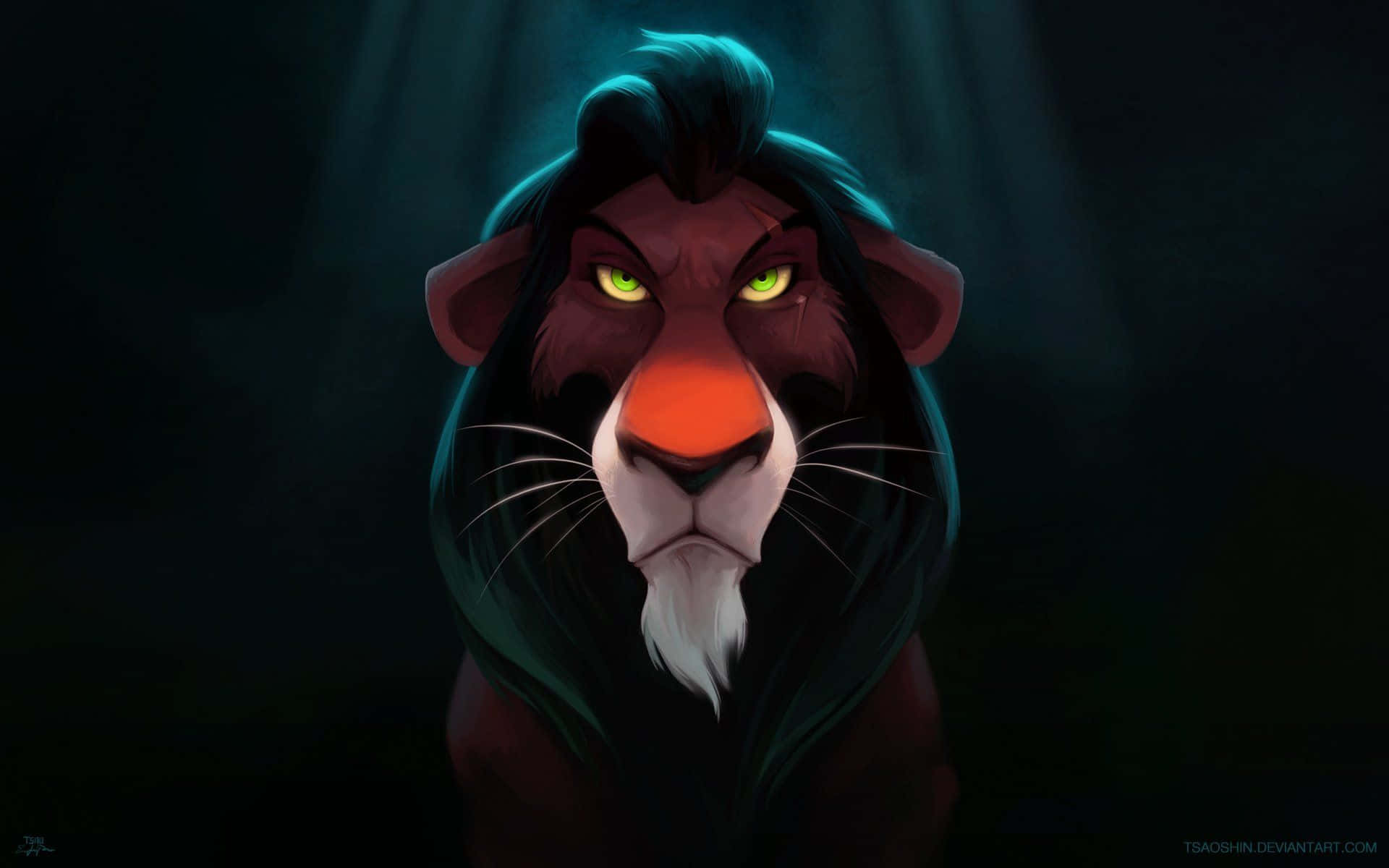 Lion King, Scar, glowing green eyes, Full HD Desktop Wallpaper