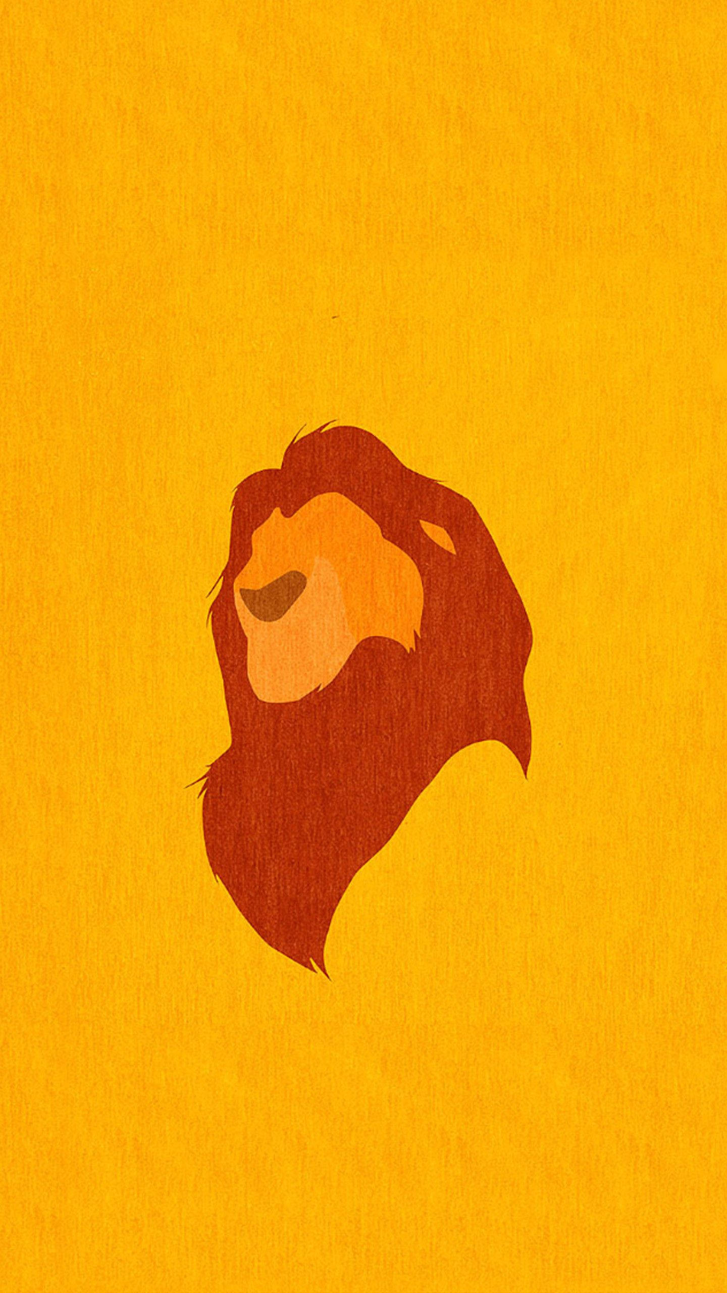 Lion King, minimalist, lion head silhouette, 2K Phone Wallpaper