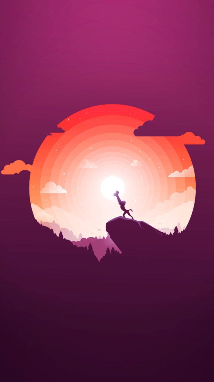 Lion King, sunrise, vibrant purple, HD Phone Wallpaper