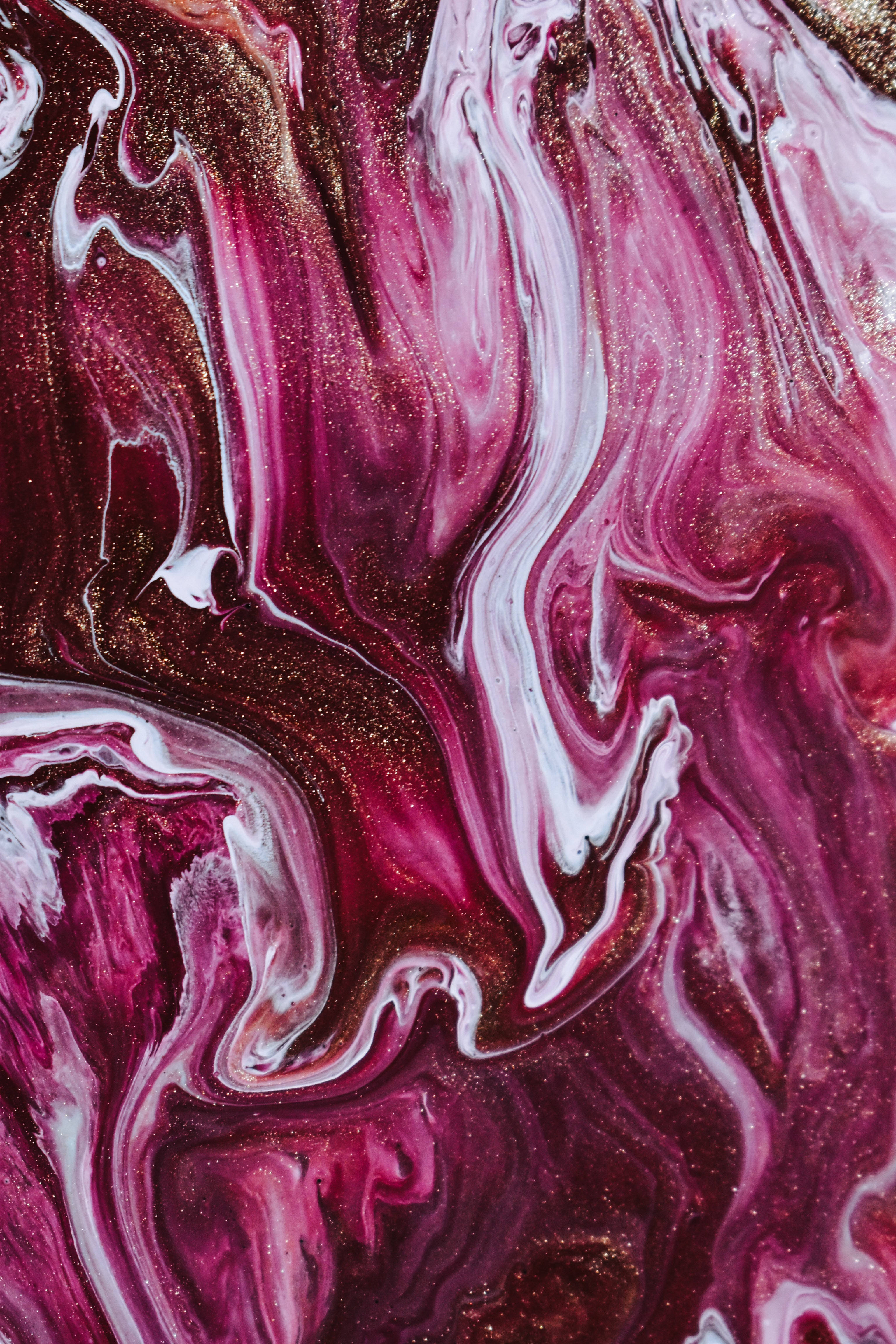 pink, white liquid paints, magenta, 4K Phone Wallpaper