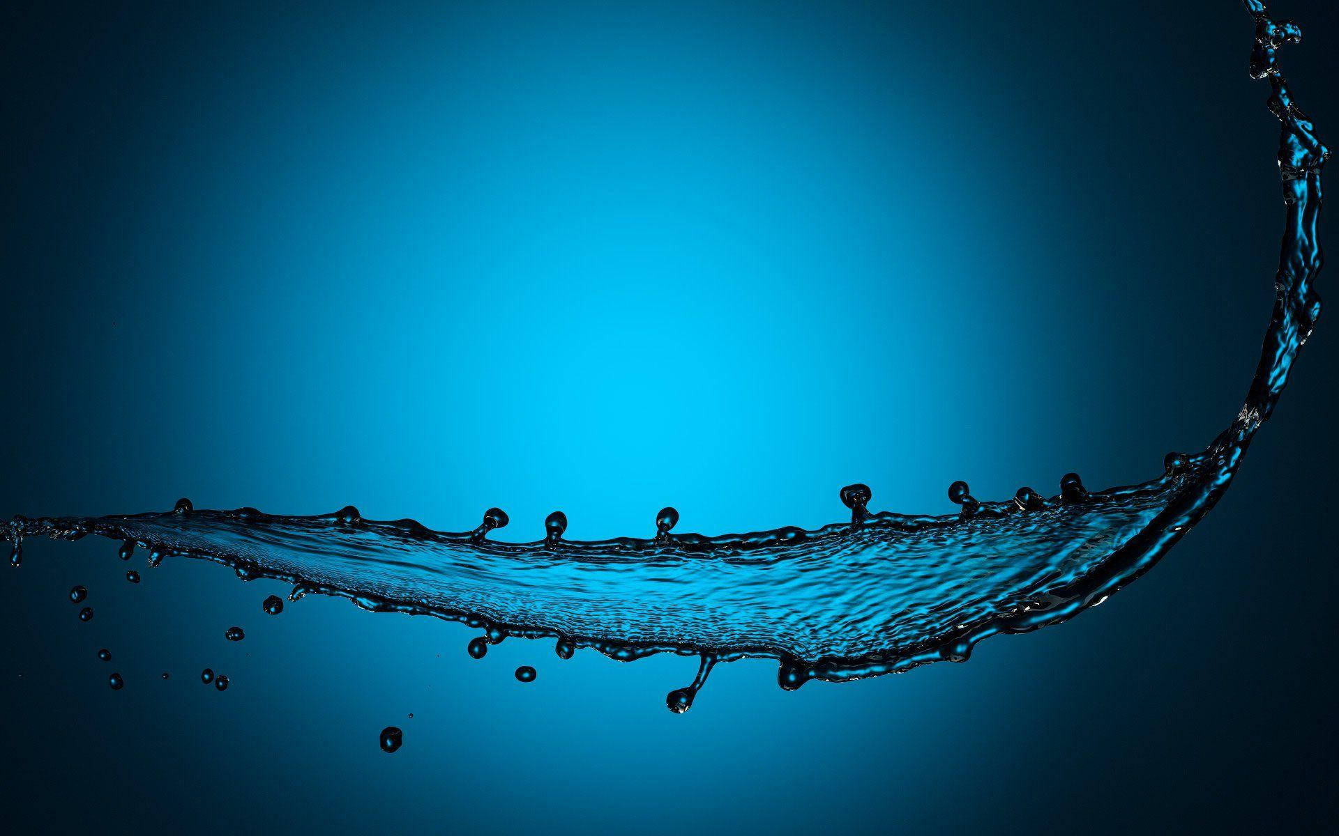 liquid water splash streak, blue water, gradient blue background, Full HD Desktop Wallpaper