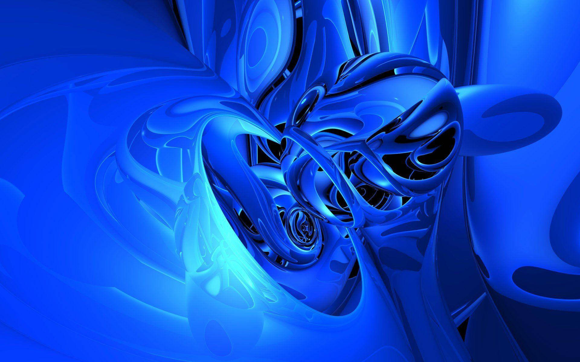 metallic blue liquid, swirling, vortex, Full HD Desktop Wallpaper