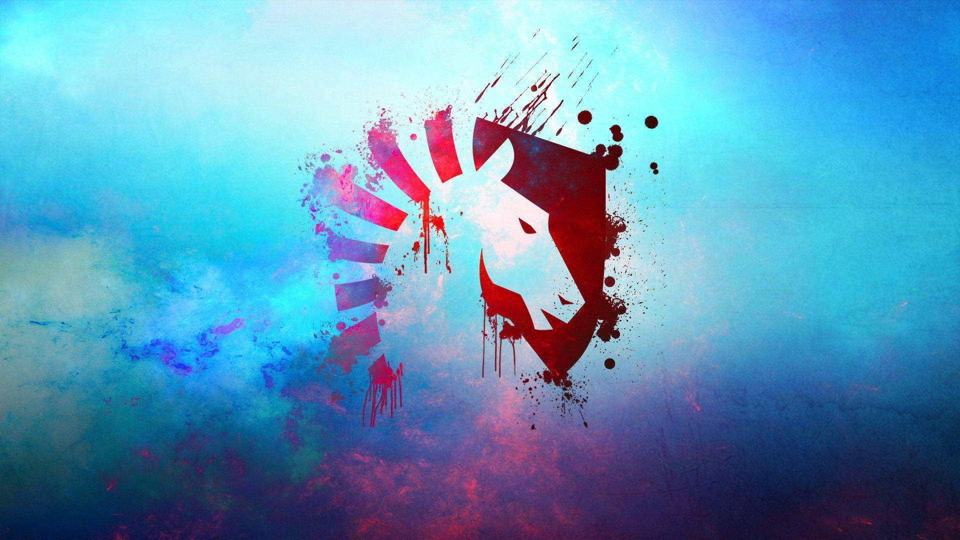 Team Liquid, red horse head logo, paint splattered, Full HD Desktop Wallpaper