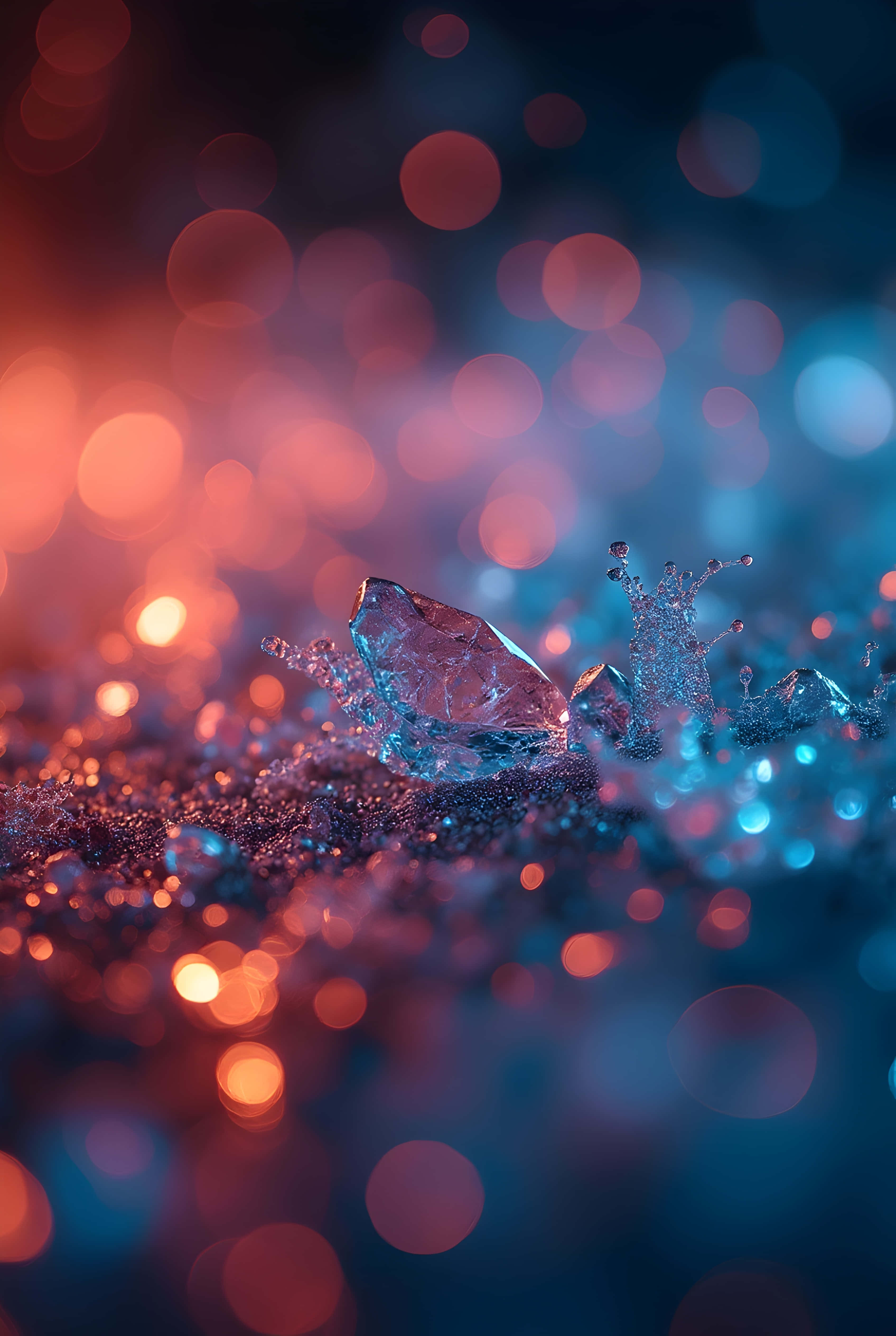 frozen energy abstract, crystal diamond, sparkling fragments, 4K Phone Wallpaper