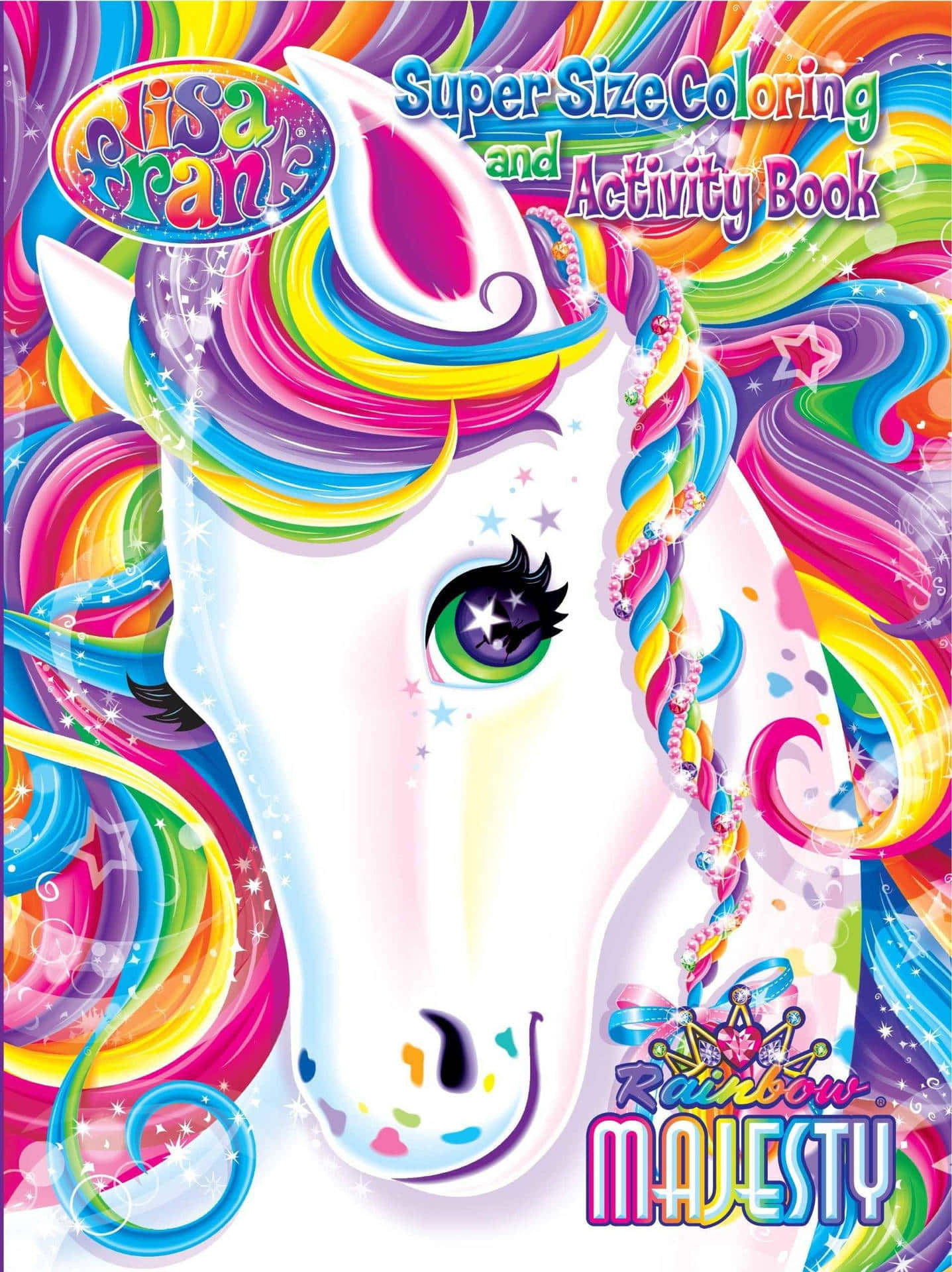 Lisa Frank Unicorn, rainbow mane, sparkling eyes, Full HD Phone Wallpaper