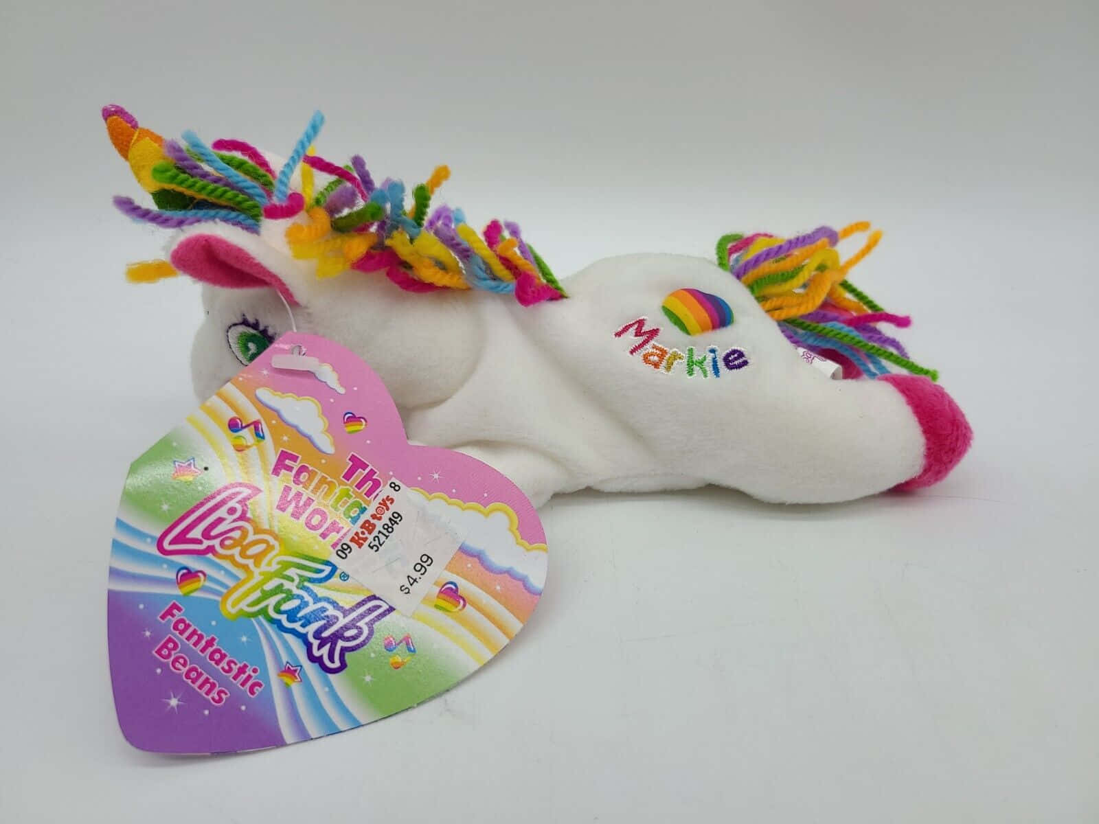 Lisa Frank Unicorn, white plush unicorn toy, rainbow yarn mane and tail, HD Desktop Wallpaper