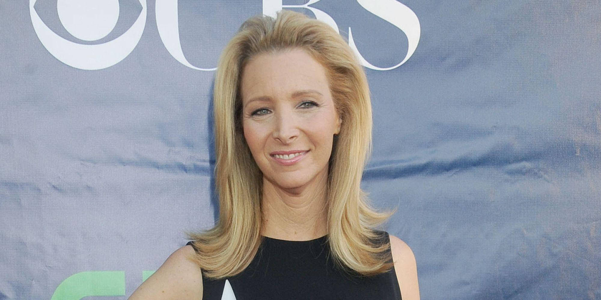 Lisa Kudrow, black dress, blue branded backdrop, Full HD Desktop Wallpaper