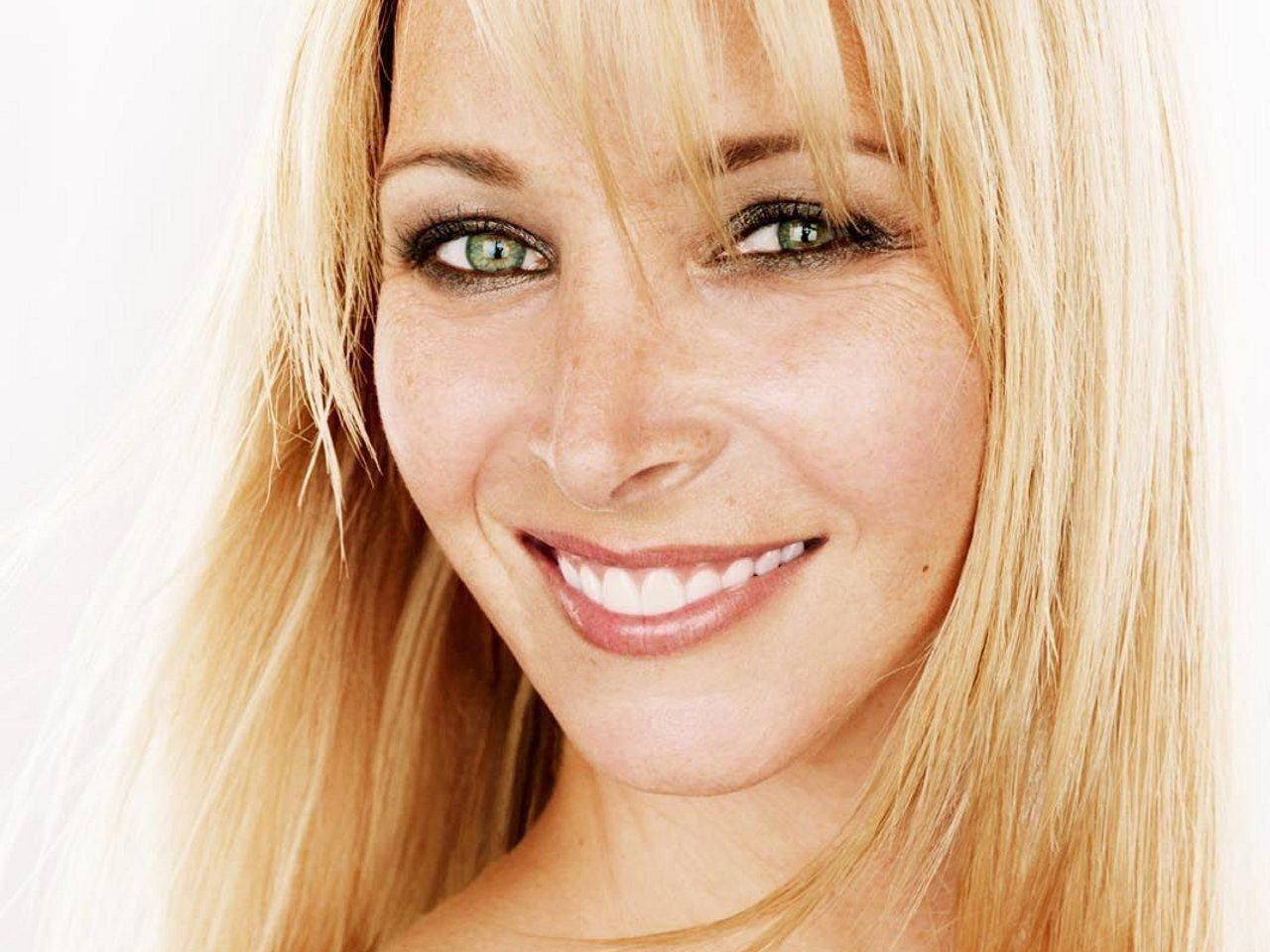 Lisa Kudrow, blonde woman, green eyes, HD Desktop Wallpaper