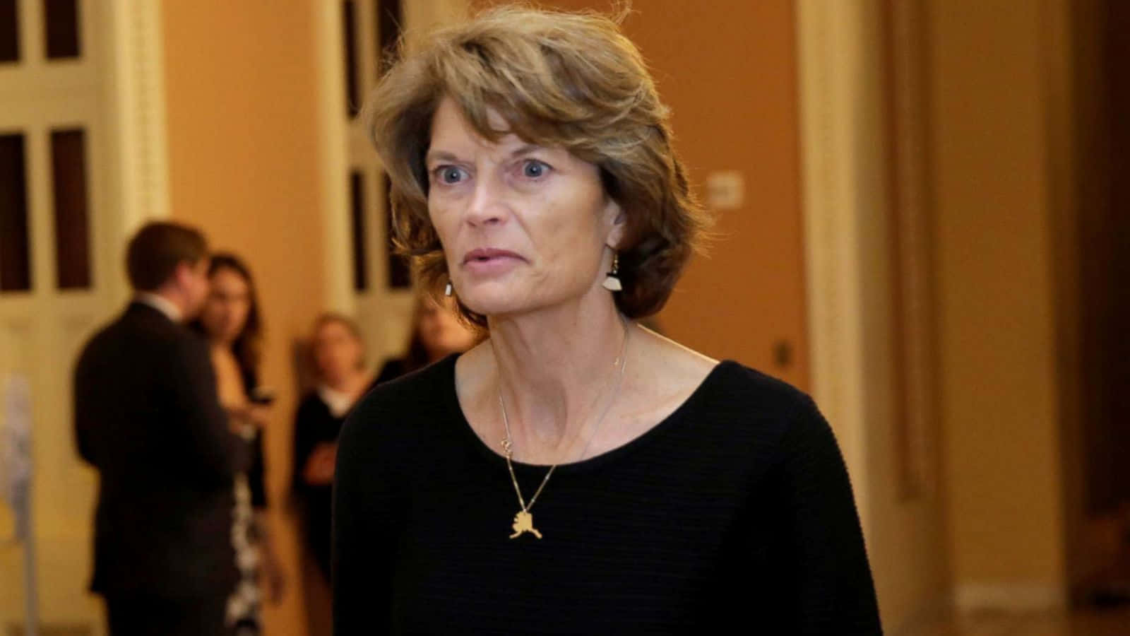Lisa Murkowski, black dress, short blonde hair, HD Desktop Wallpaper