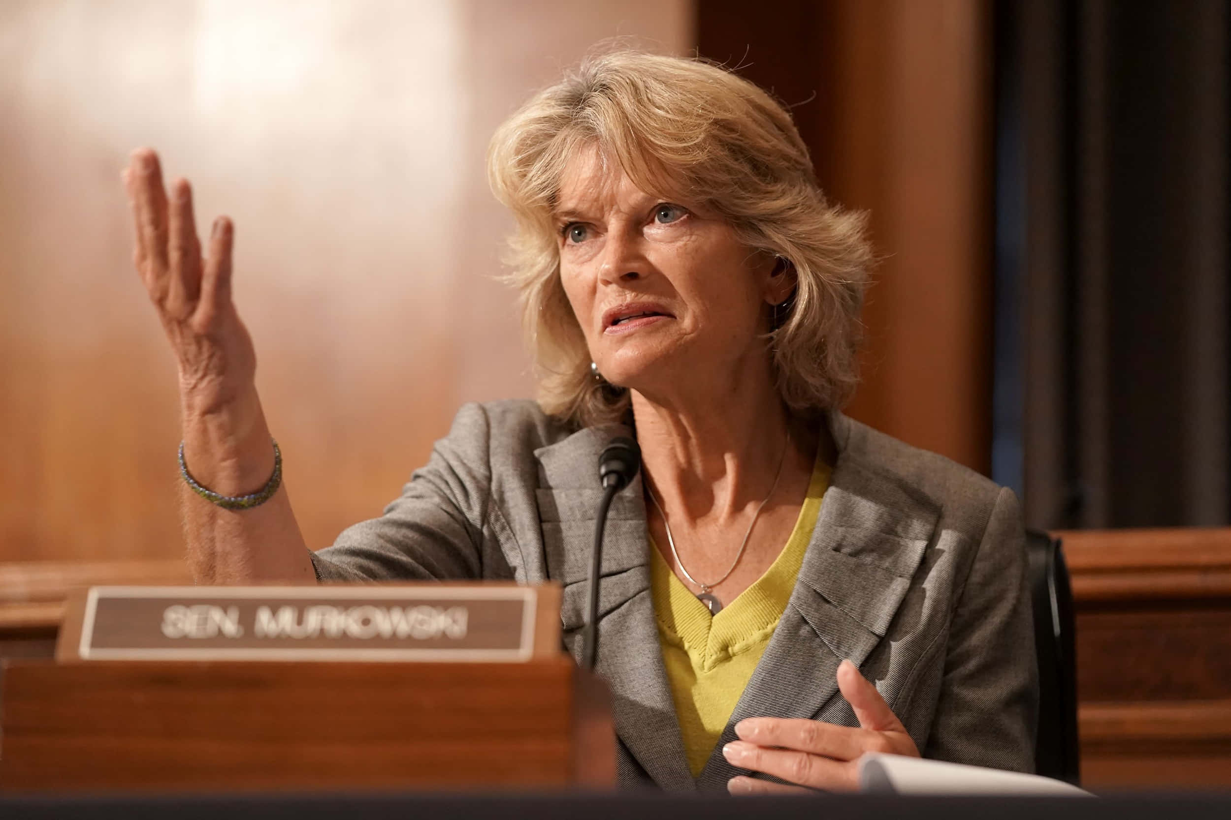 Lisa Murkowski, right hand raised, formal hearing, Full HD Desktop Wallpaper
