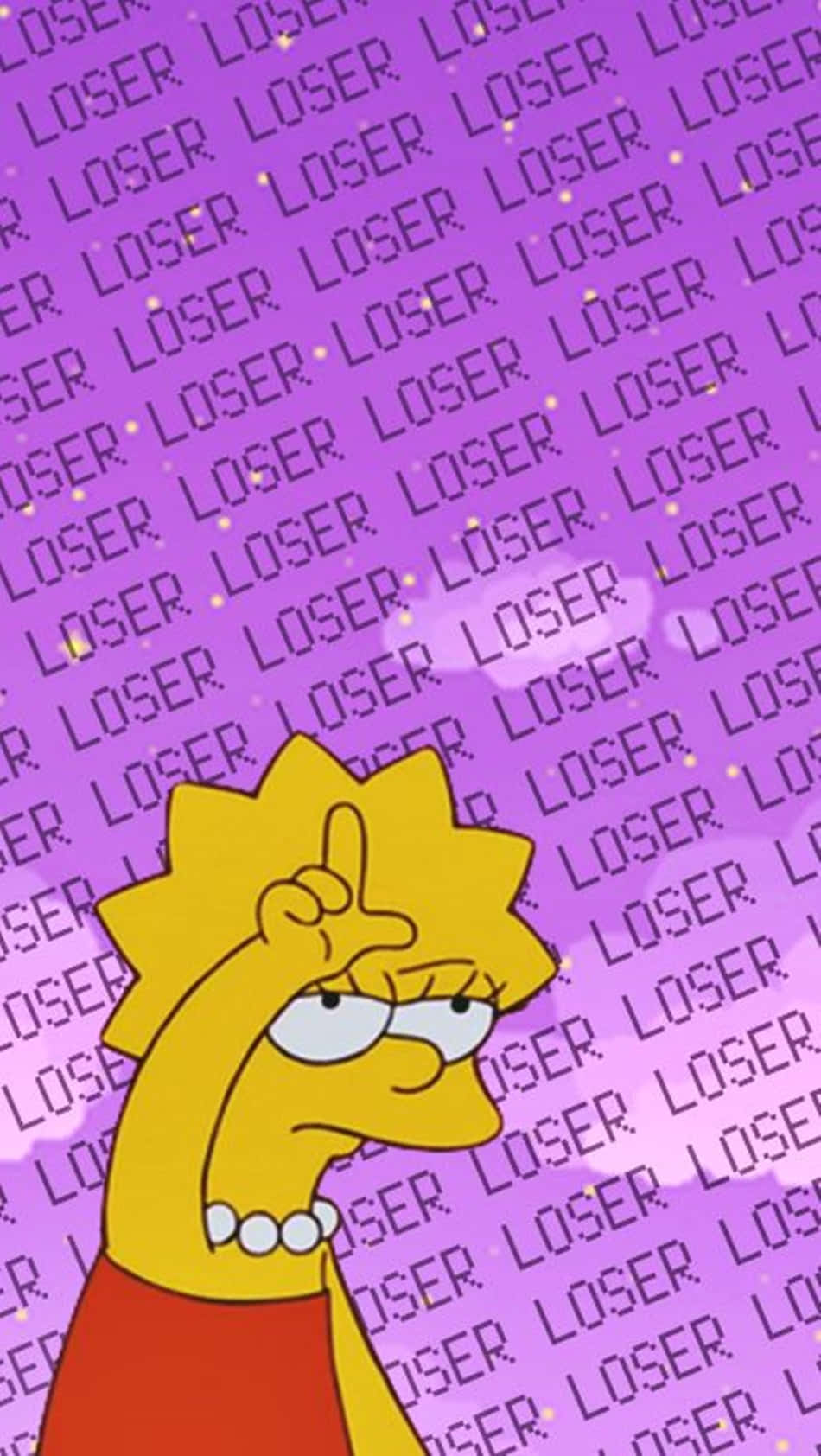 Lisa Simpson, purple background, glowing dots, HD Phone Wallpaper