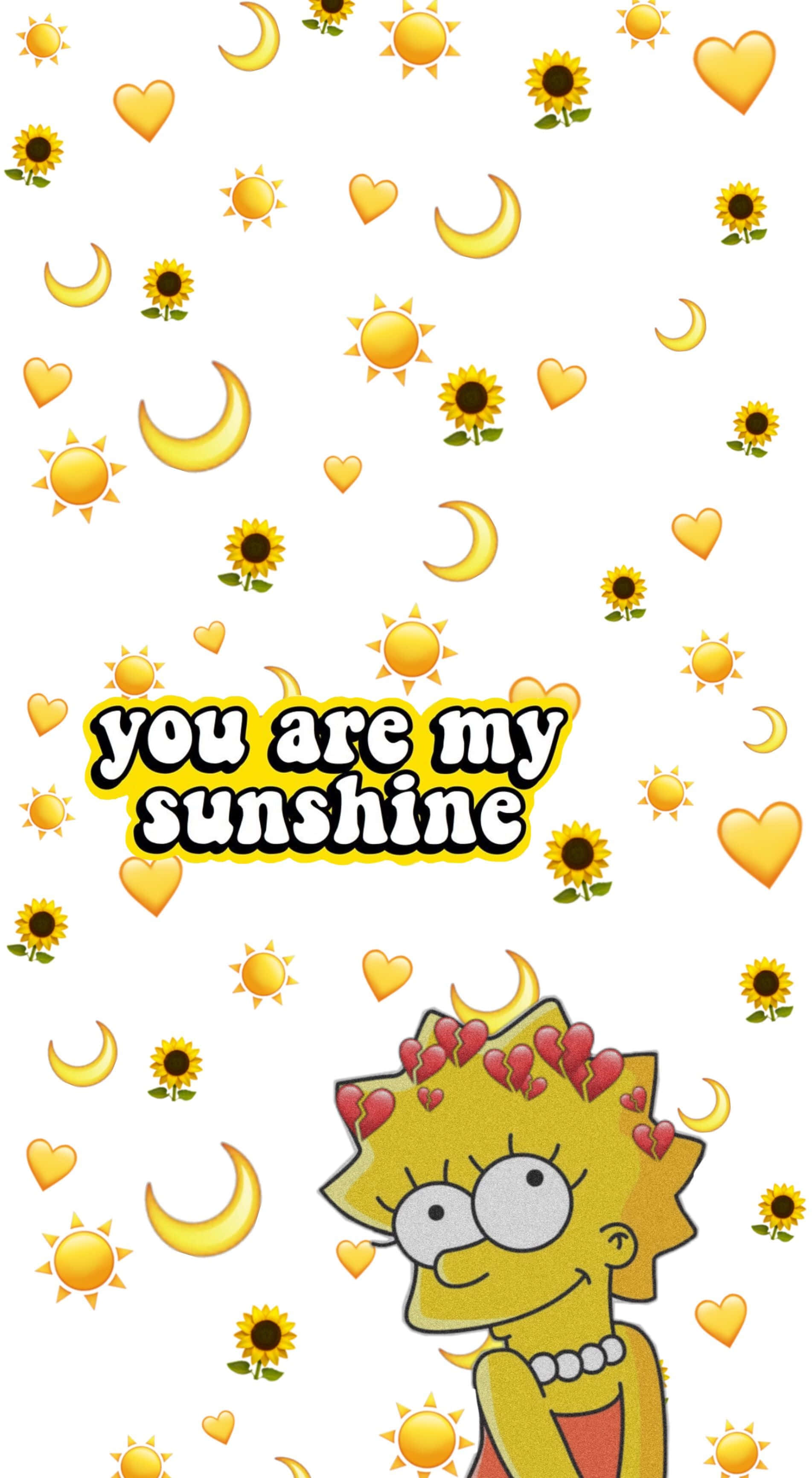 Lisa Simpson, sun, moon, 2K Phone Wallpaper