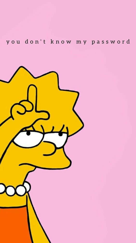 Lisa Simpson, solid pink background, you don't know my password, SD Phone Wallpaper