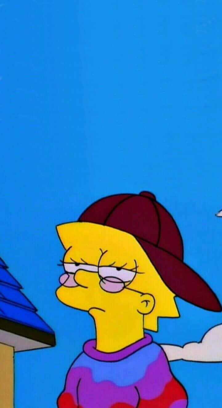 Lisa Simpson, red cap, glasses, HD Phone Wallpaper