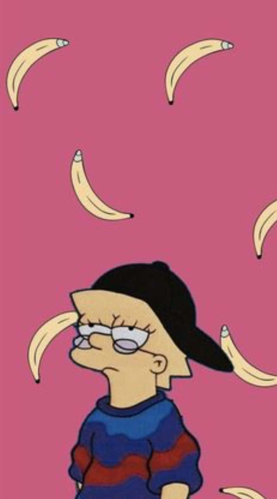 Lisa Simpson, bananas, glasses, HD Phone Wallpaper