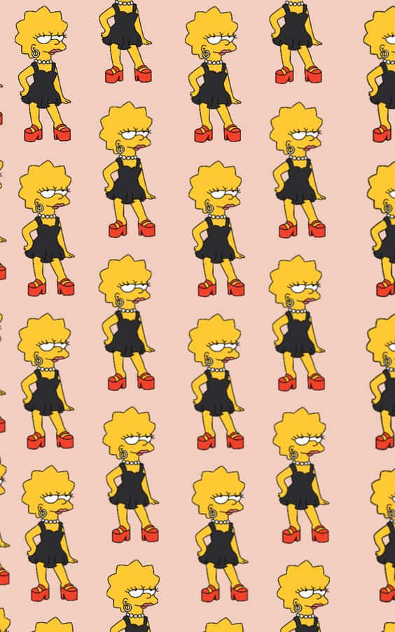 Lisa Simpson, black dress, red heels, SD Phone Wallpaper