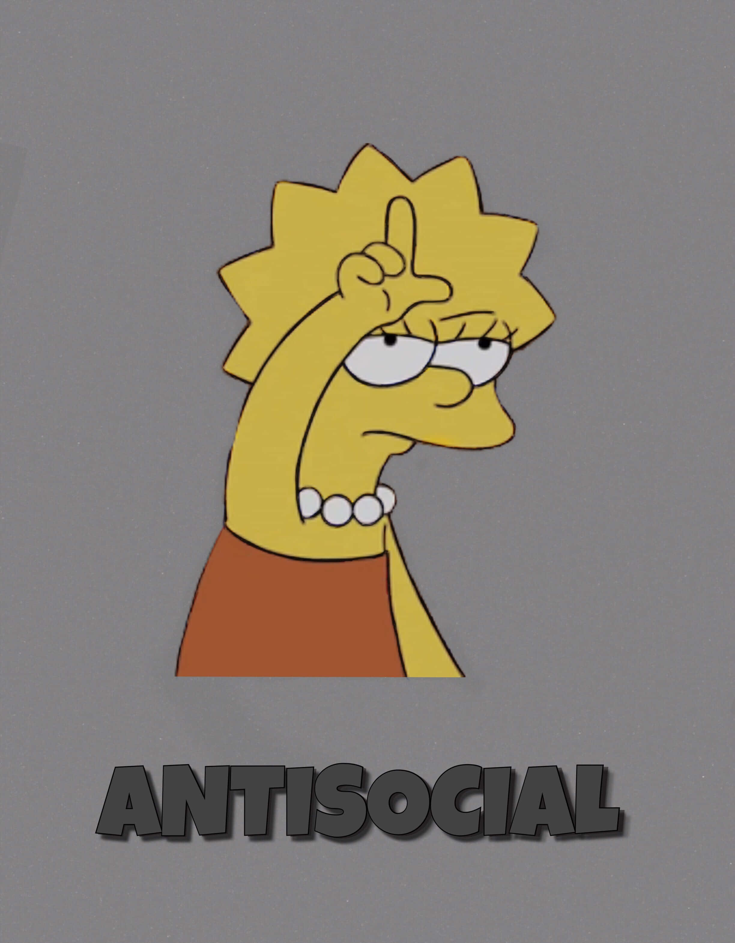 Lisa Simpson, middle finger, defiant smirk, 2K Phone Wallpaper