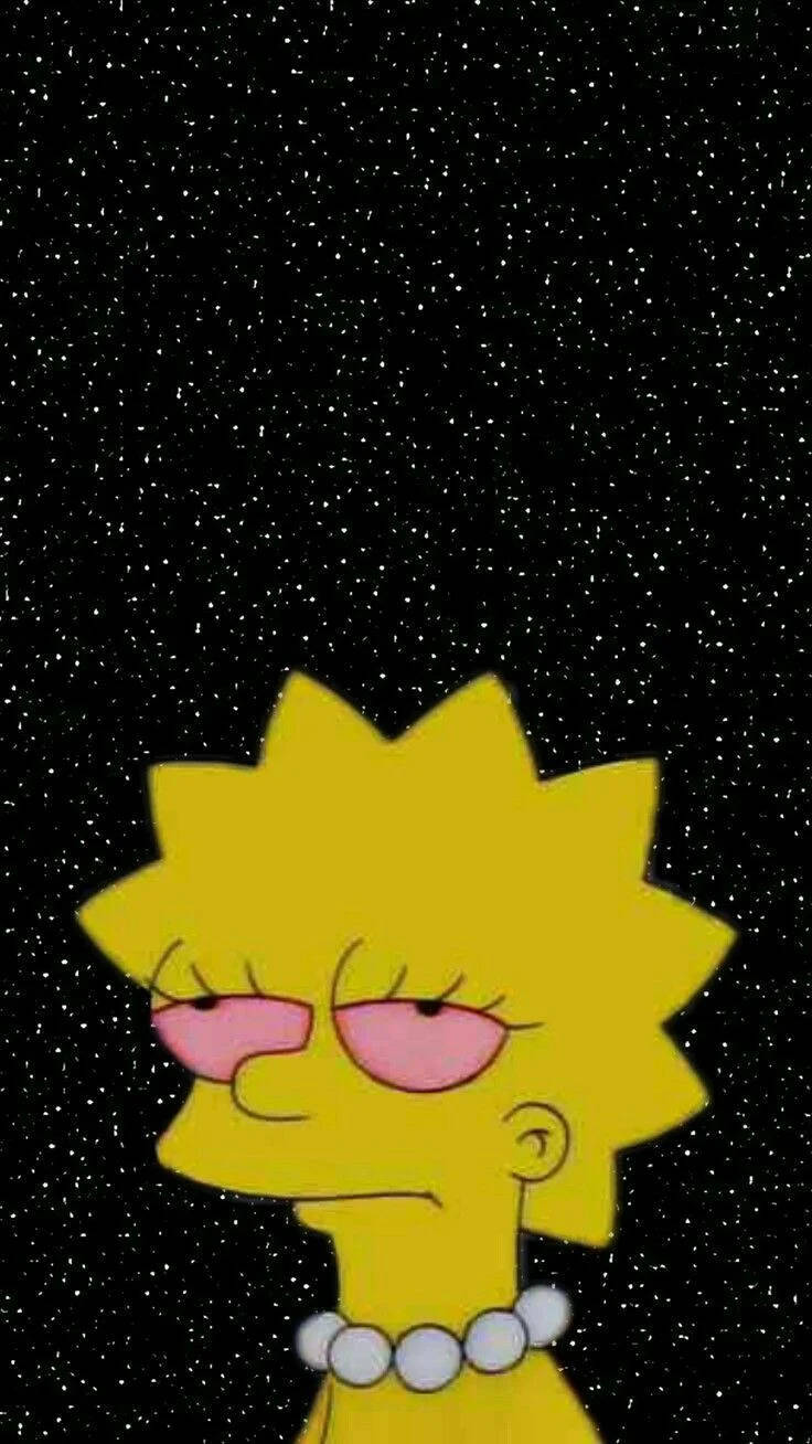 Lisa Simpson, pink glasses, pearl necklace, HD Phone Wallpaper