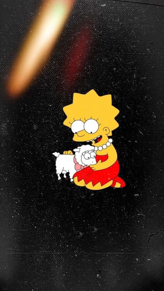 Lisa Simpson, yellow hair, red dress, SD Phone Wallpaper