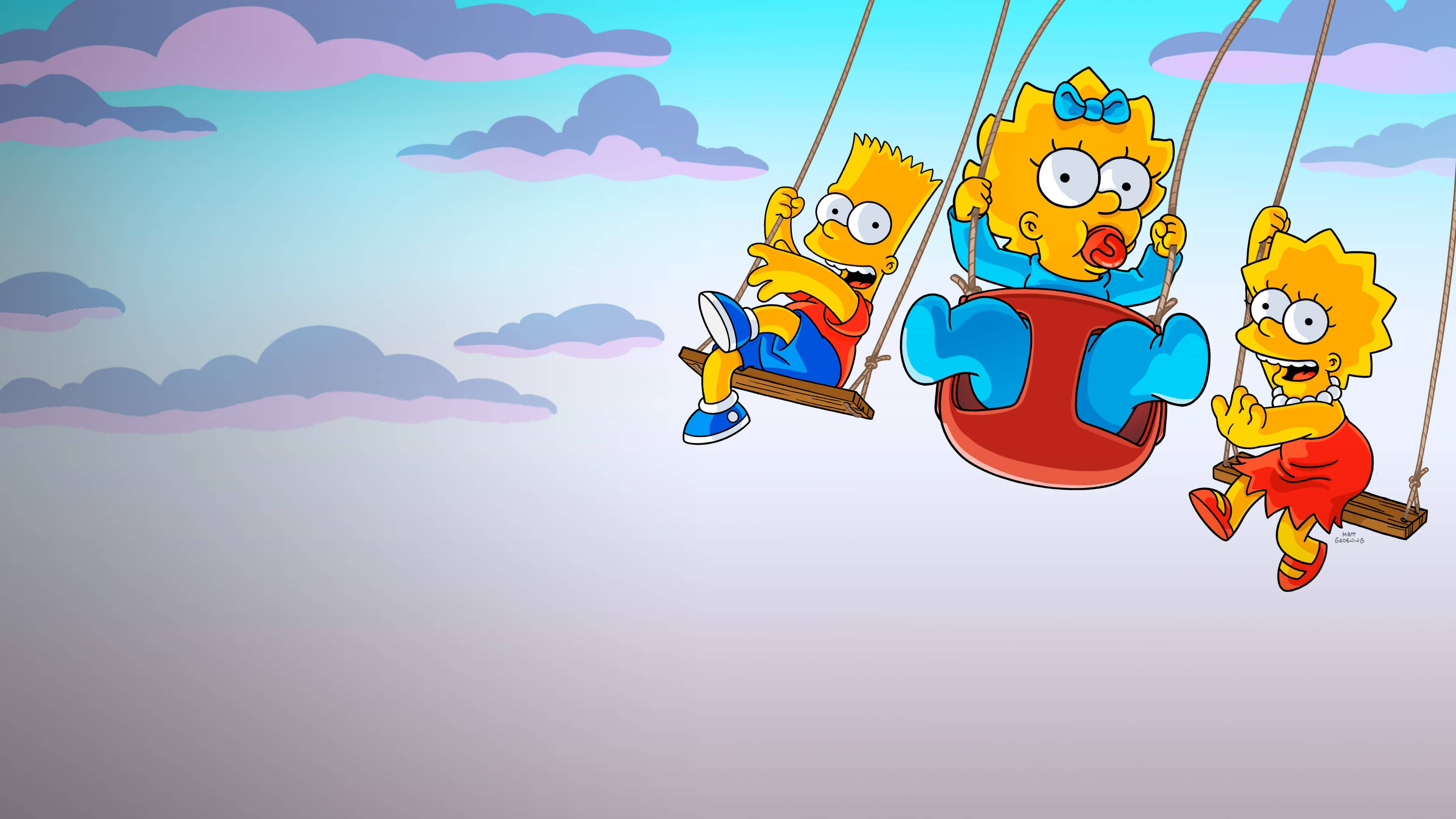 Lisa Simpson, Simpsons kids, swings, 4K Desktop Wallpaper