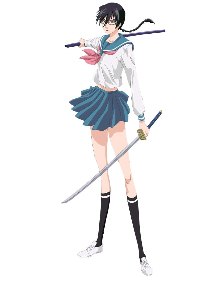 Lisa Yadomaru, sailor uniform, katana, SD Phone Wallpaper