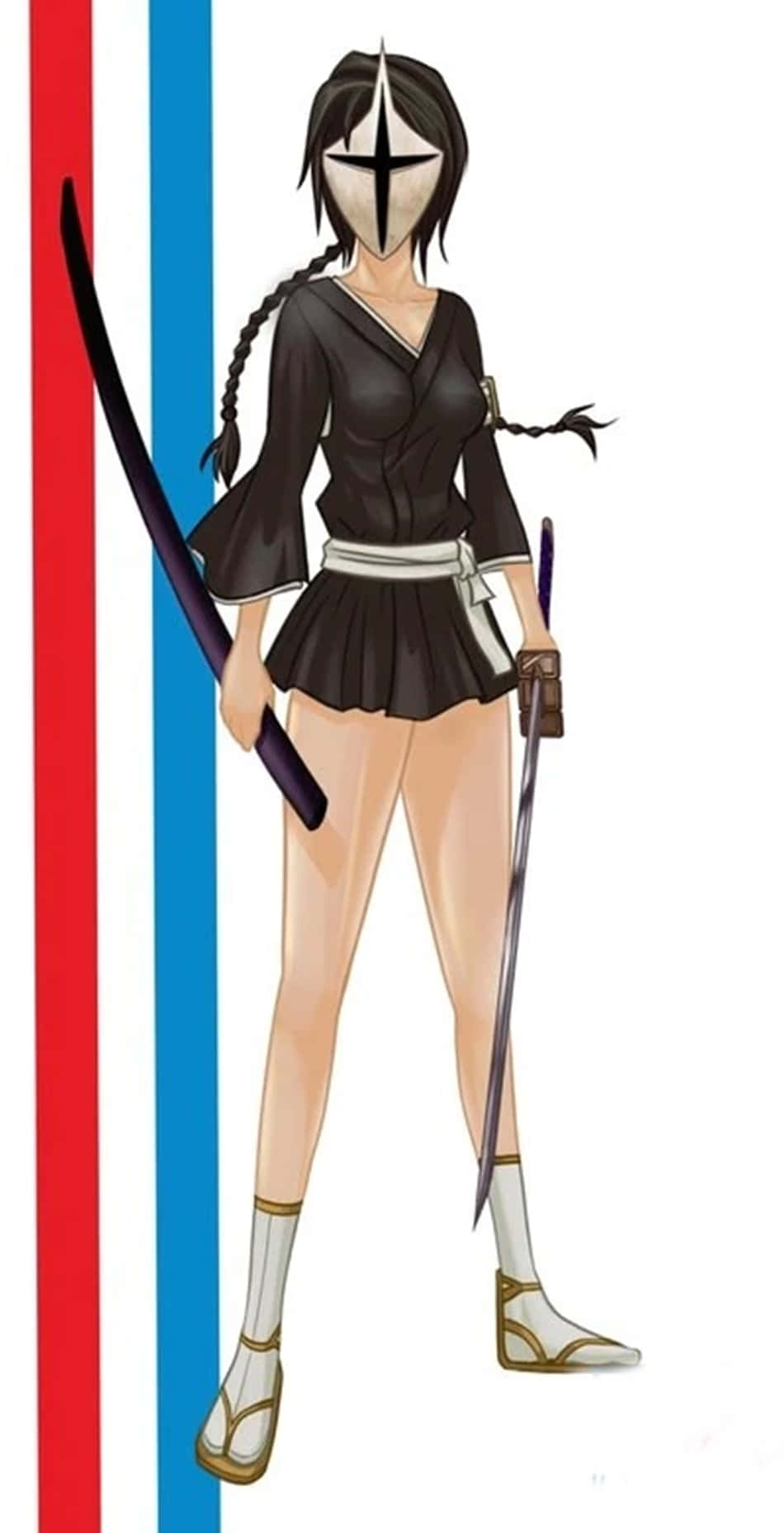 Lisa Yadomaru, black ninja outfit, white mask, HD Phone Wallpaper