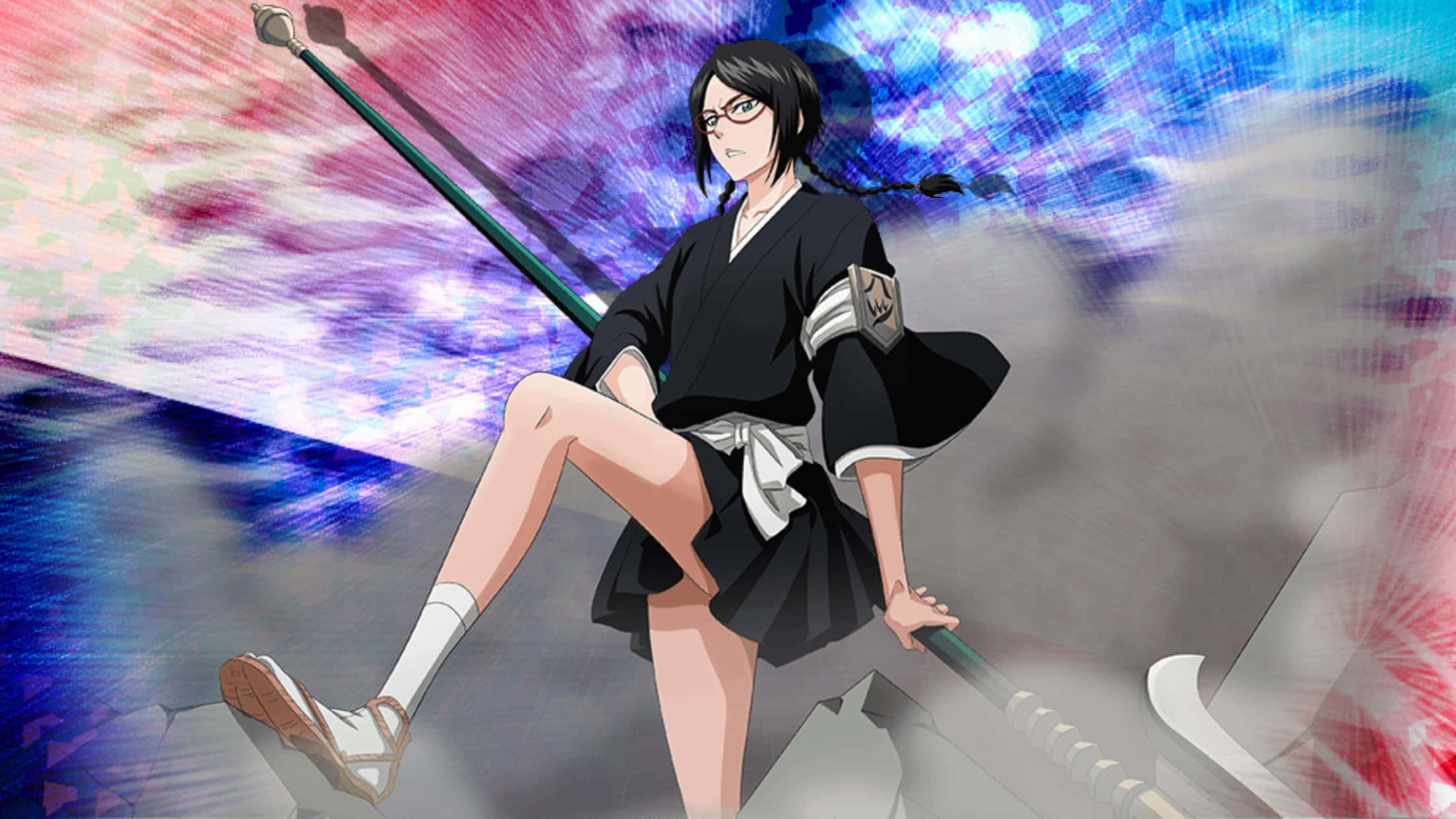 Lisa Yadomaru, black uniform, sword, Full HD Desktop Wallpaper