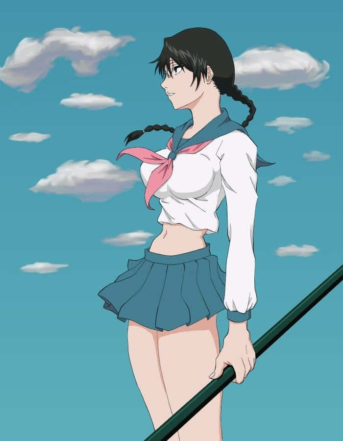 Lisa Yadomaru, sailor uniform, bright blue sky, SD Phone Wallpaper