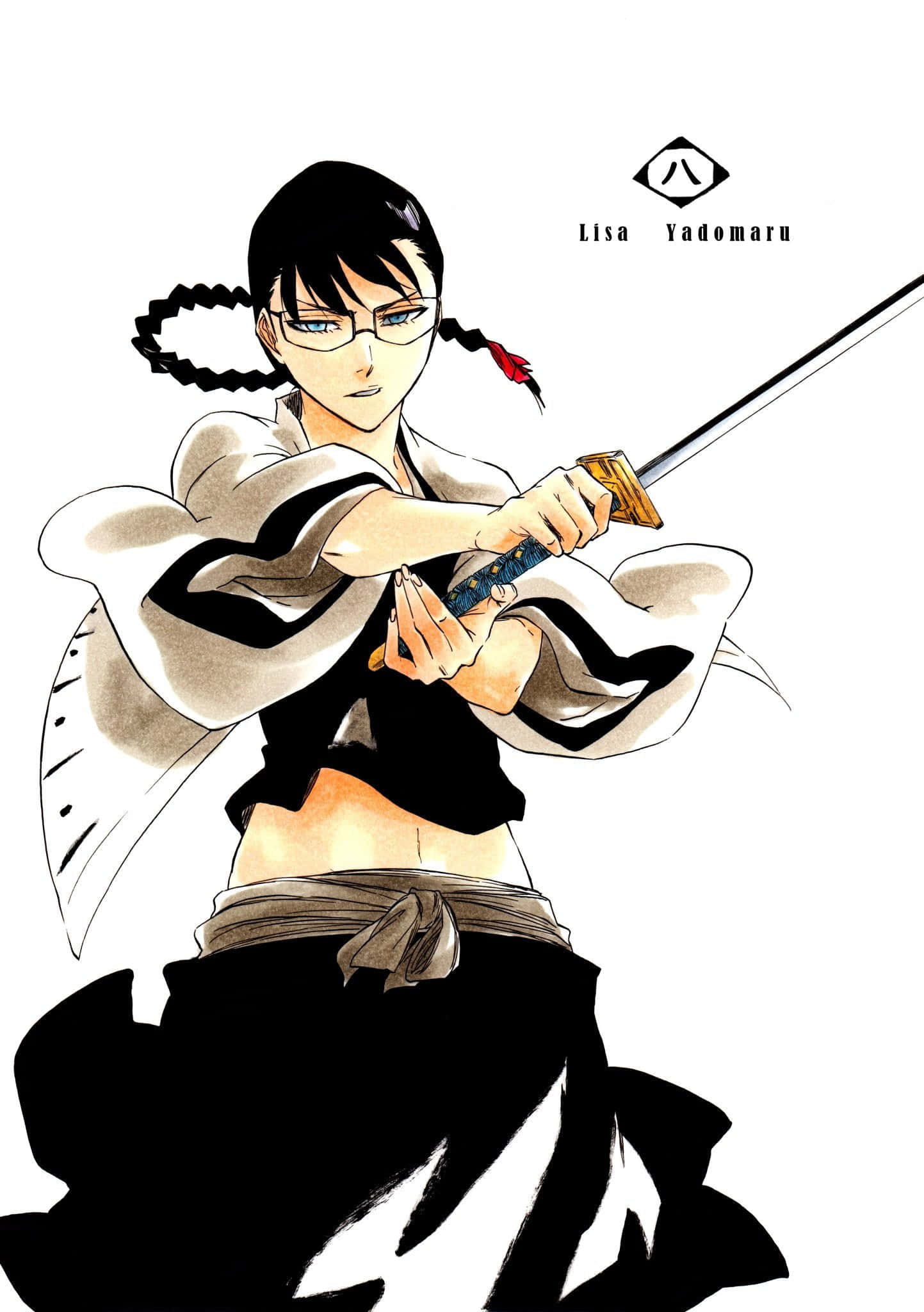 Lisa Yadomaru, glasses, braided hair, Full HD Phone Wallpaper