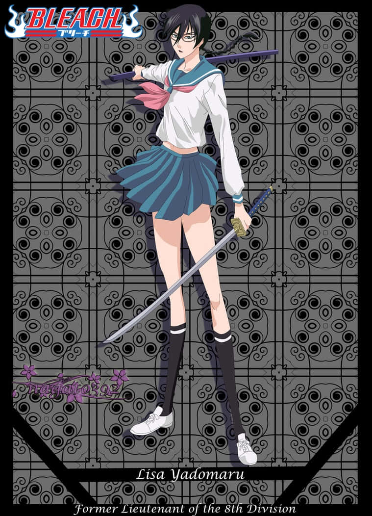 Lisa Yadomaru, black hair, glasses, SD Phone Wallpaper