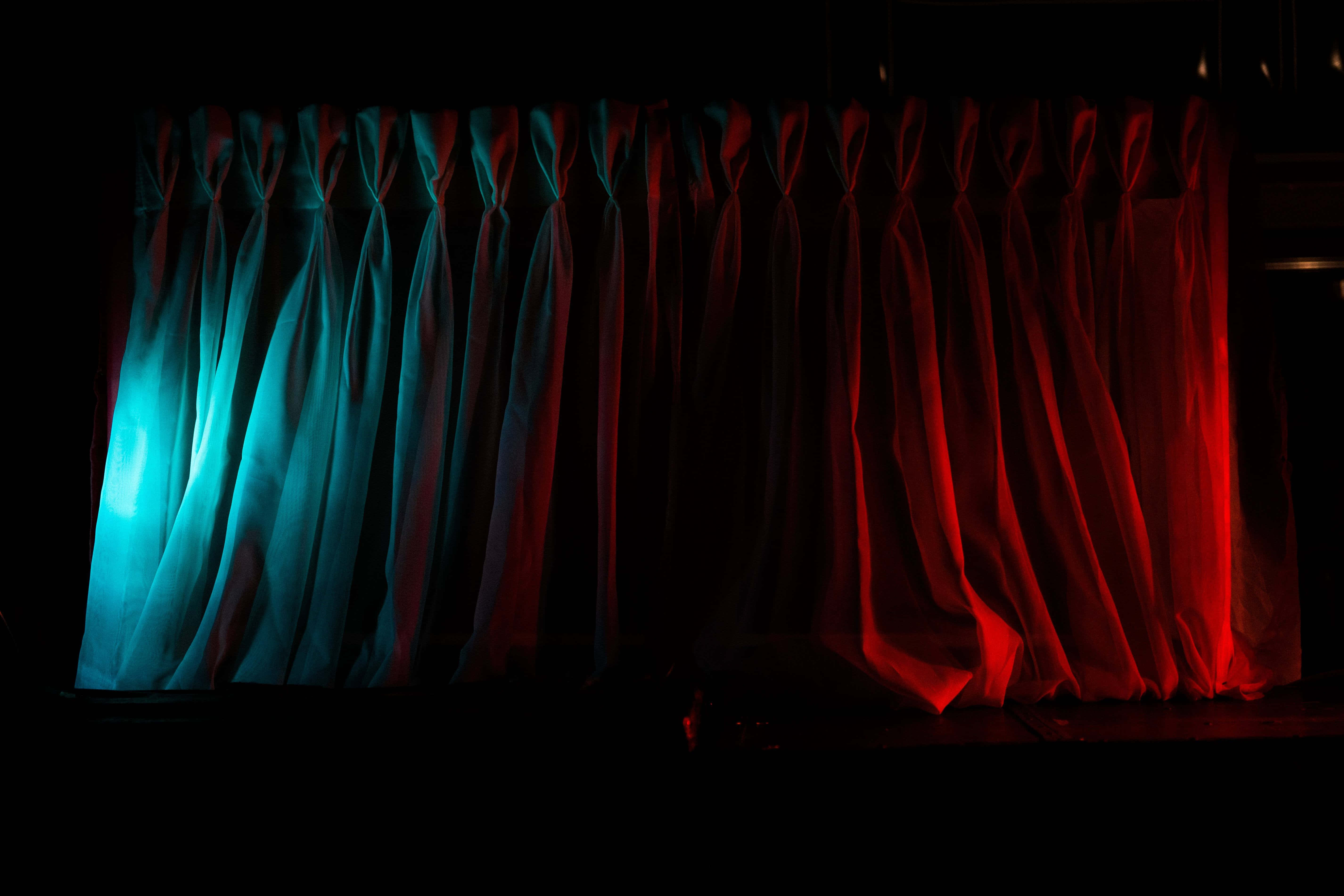 Lit iPhone, Curtain Lit iPhone, cool blue, 5K Desktop Wallpaper