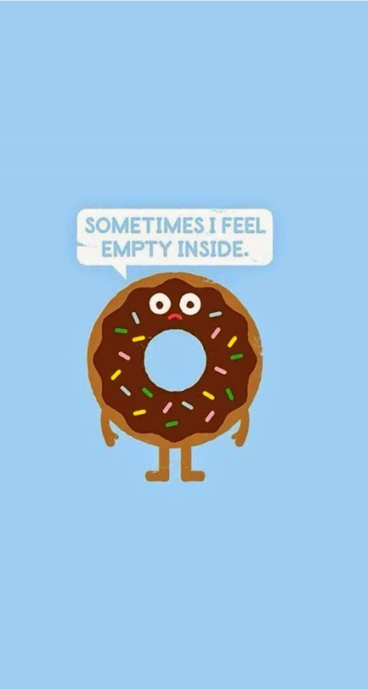 Clever iPhone, cartoon donut, chocolate glaze, HD Phone Wallpaper