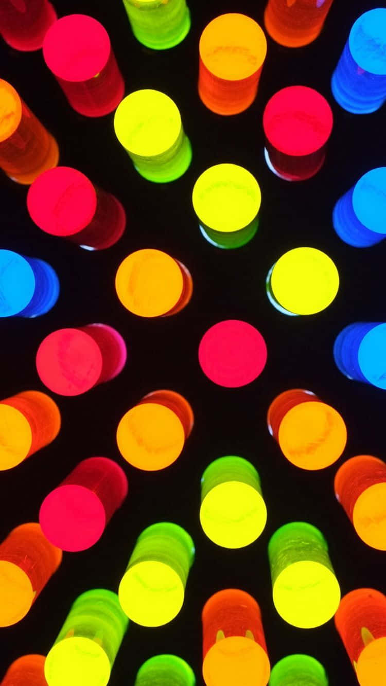 iPhone 750 x 1334, neon-colored cylindrical lights, black background, HD Phone Wallpaper