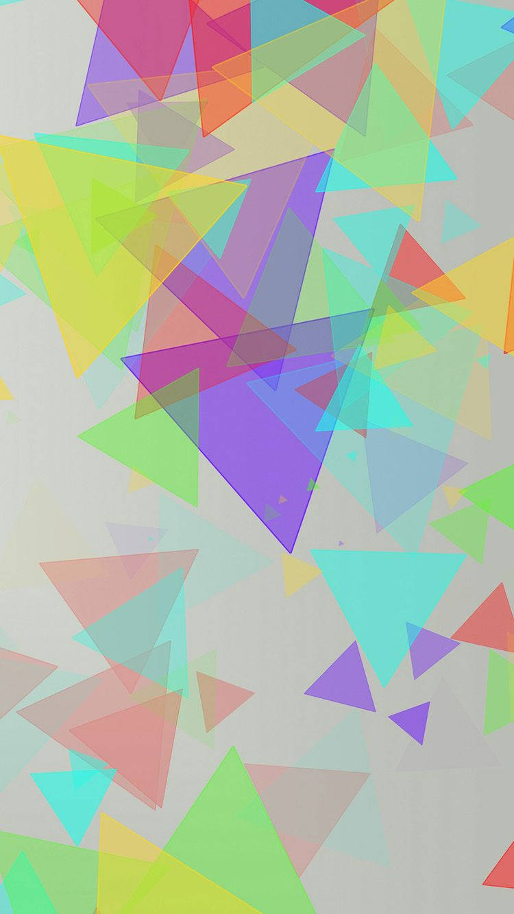 Bright iPhone, rainbow hues, translucent triangles, HD Phone Wallpaper