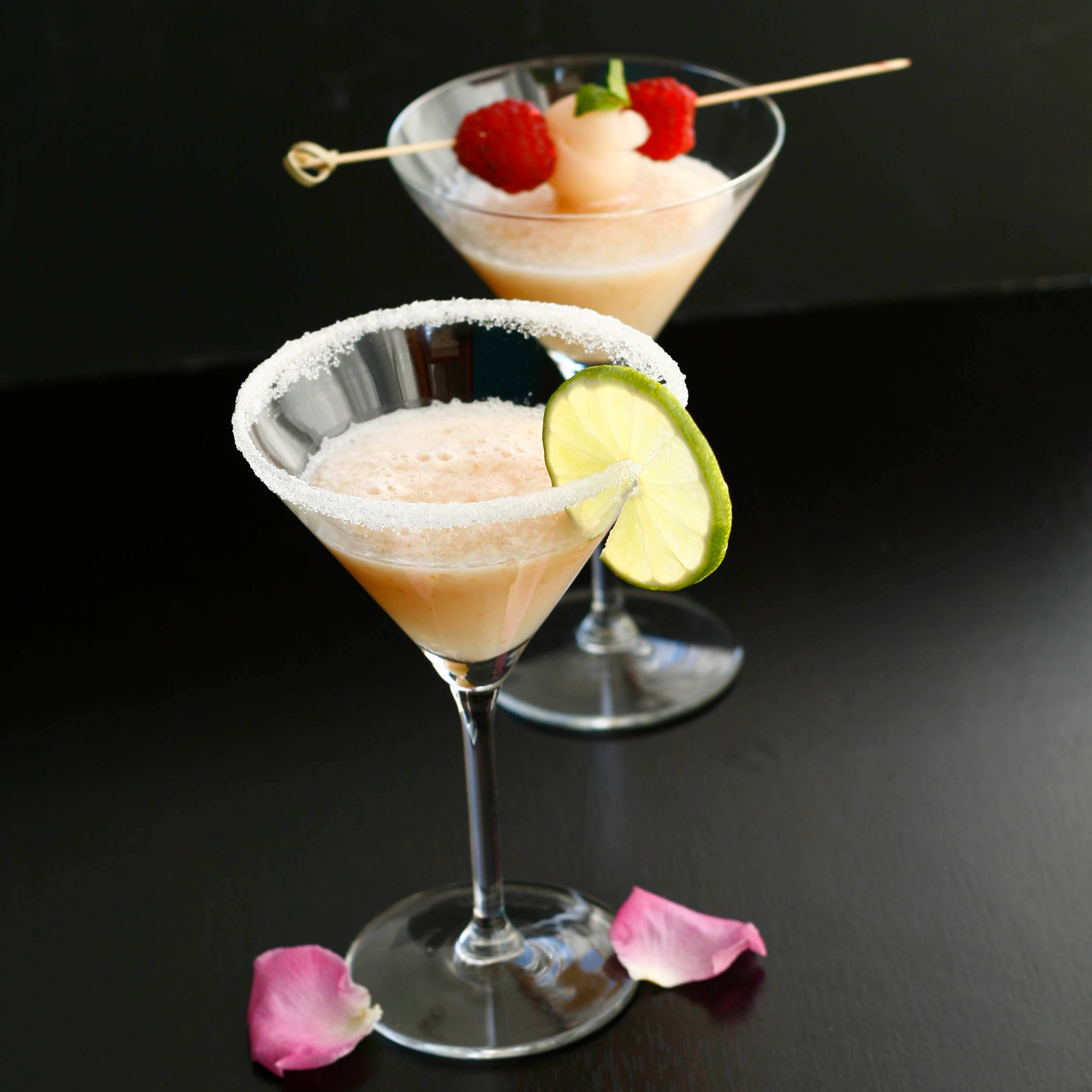 litchi glasses, pink cocktails, martini glasses, Full HD Desktop Wallpaper