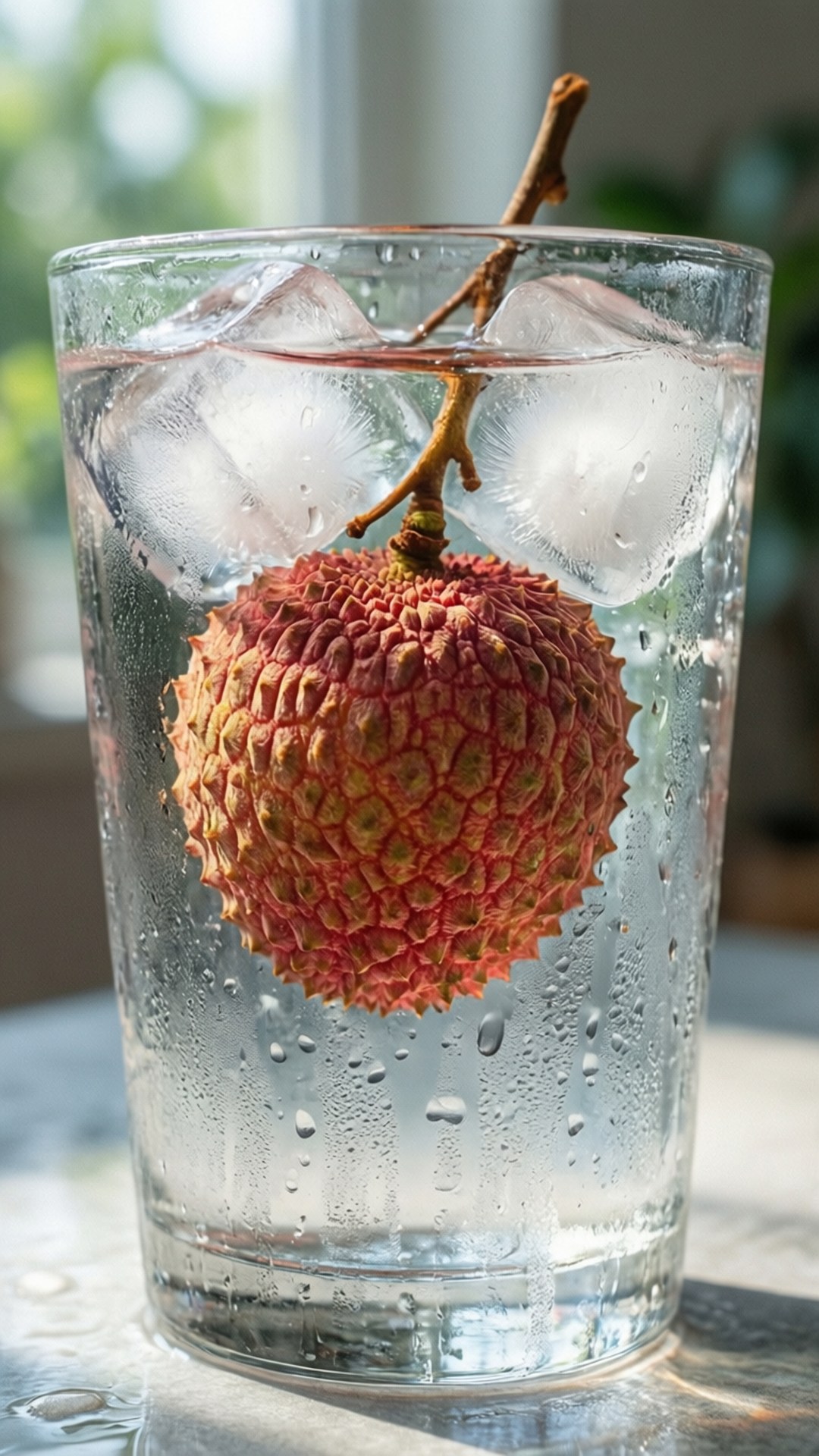 Litchi, lychee fruit, glass of ice water, Full HD Phone Wallpaper