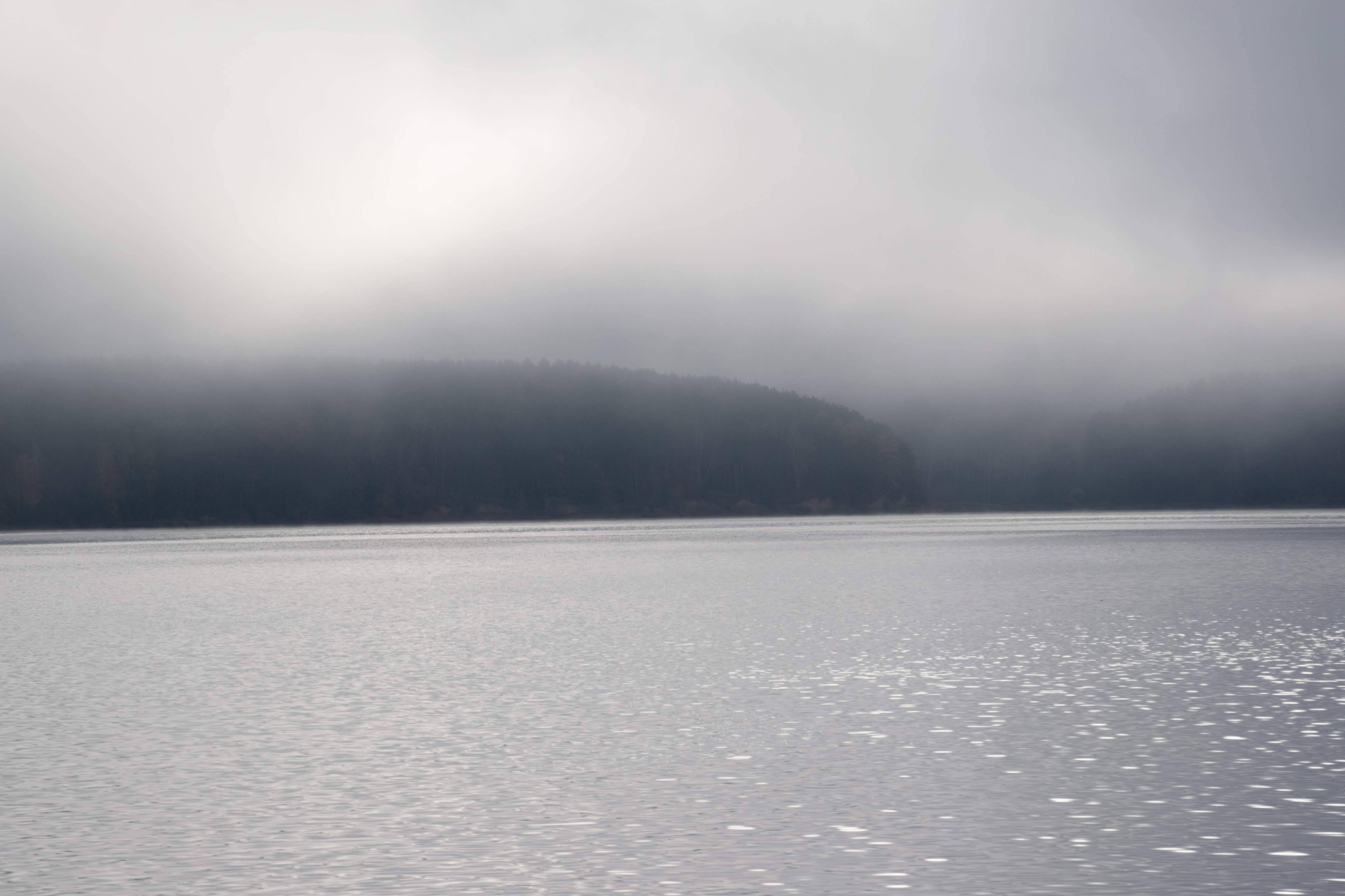 foggy lake, Lithuania, misty lake, 4K Desktop Wallpaper