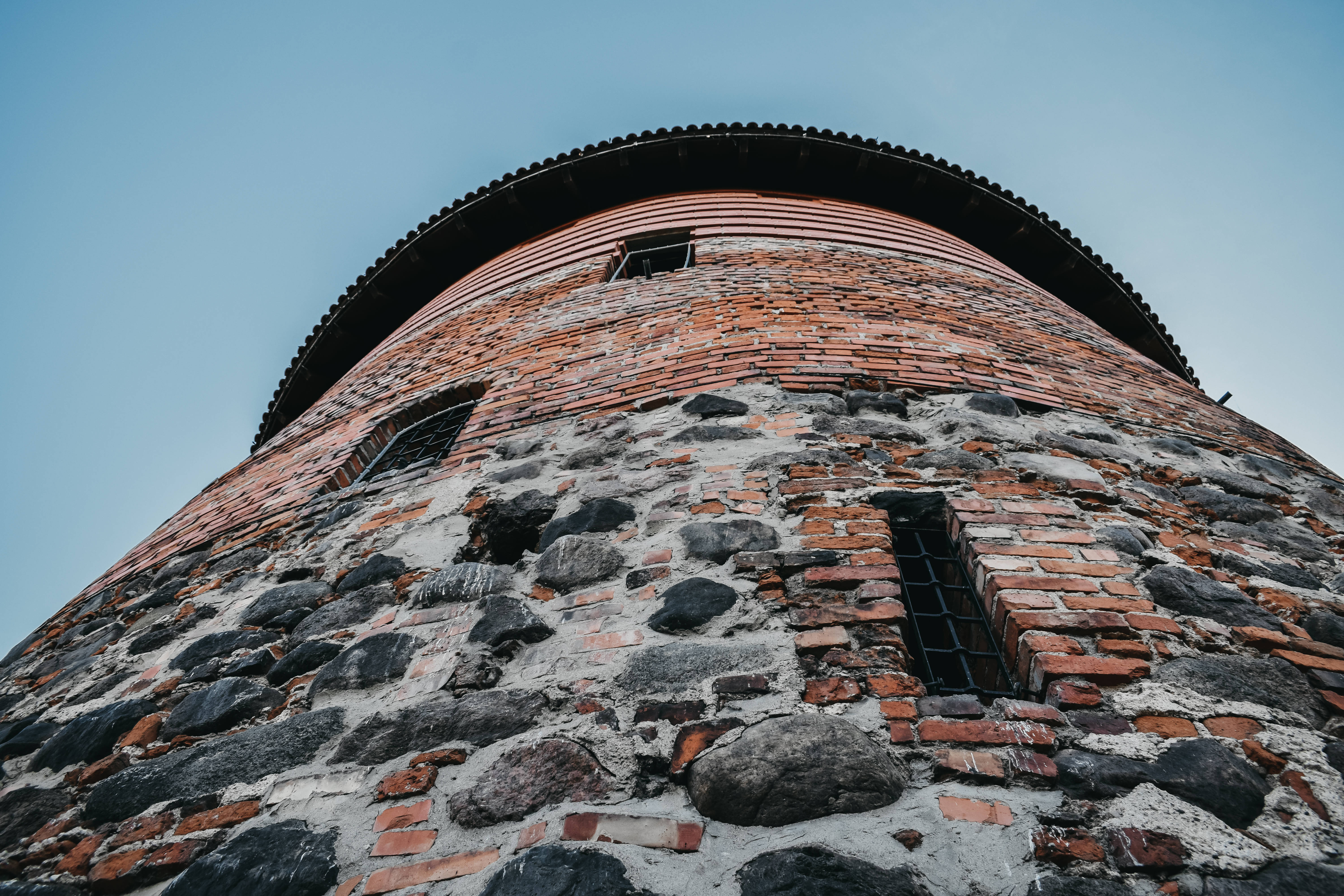 brick tower, Lithuania, weathered stone, 5K Desktop Wallpaper