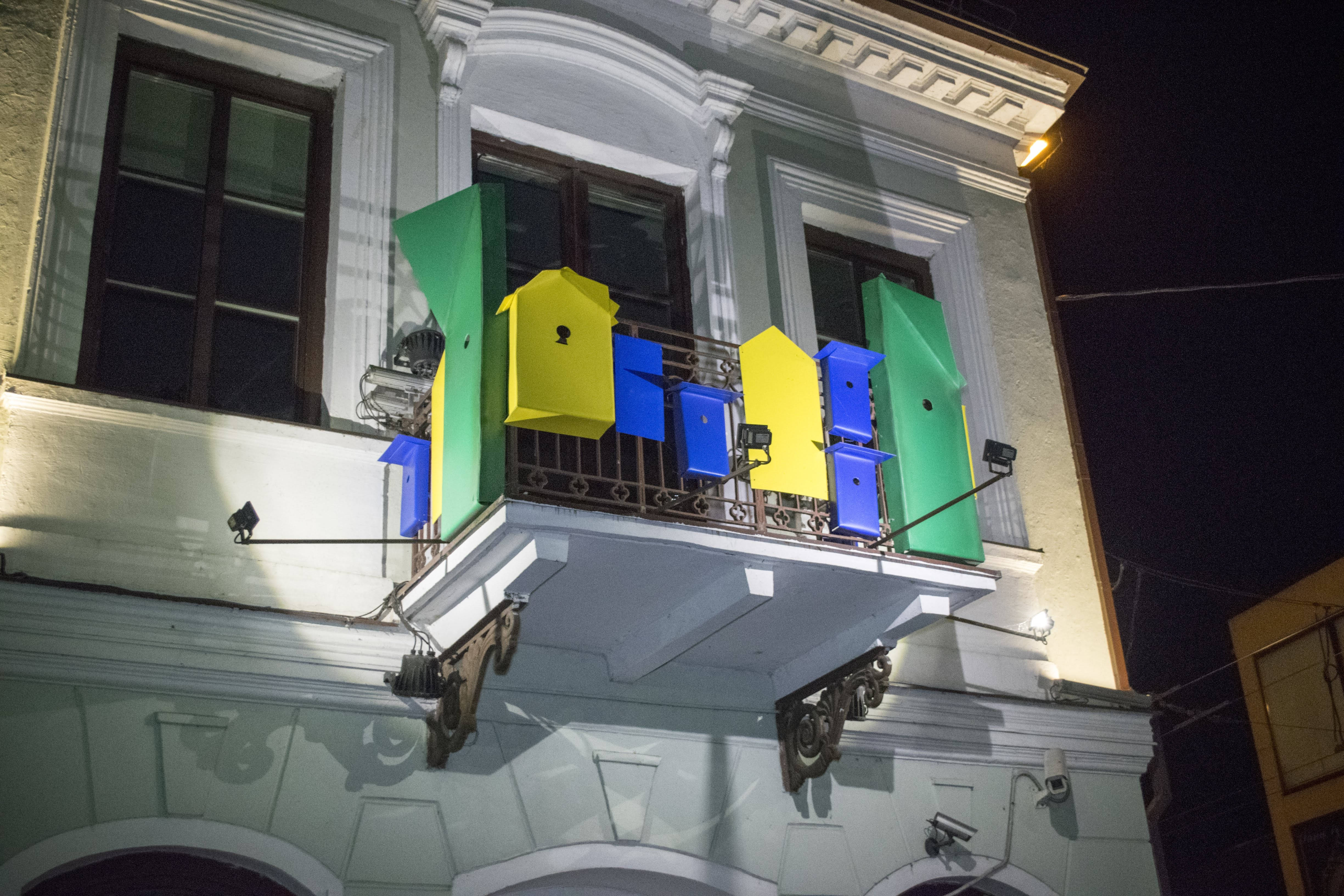 Lithuania, geometric decorations, balcony, 4K Desktop Wallpaper