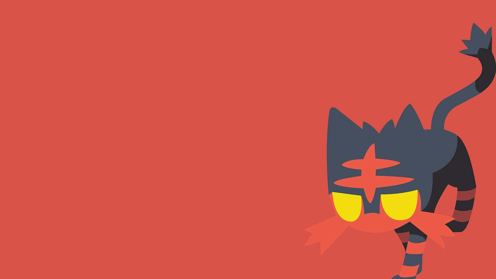Litten, dark gray cat, yellow eyes, Full HD Desktop Wallpaper