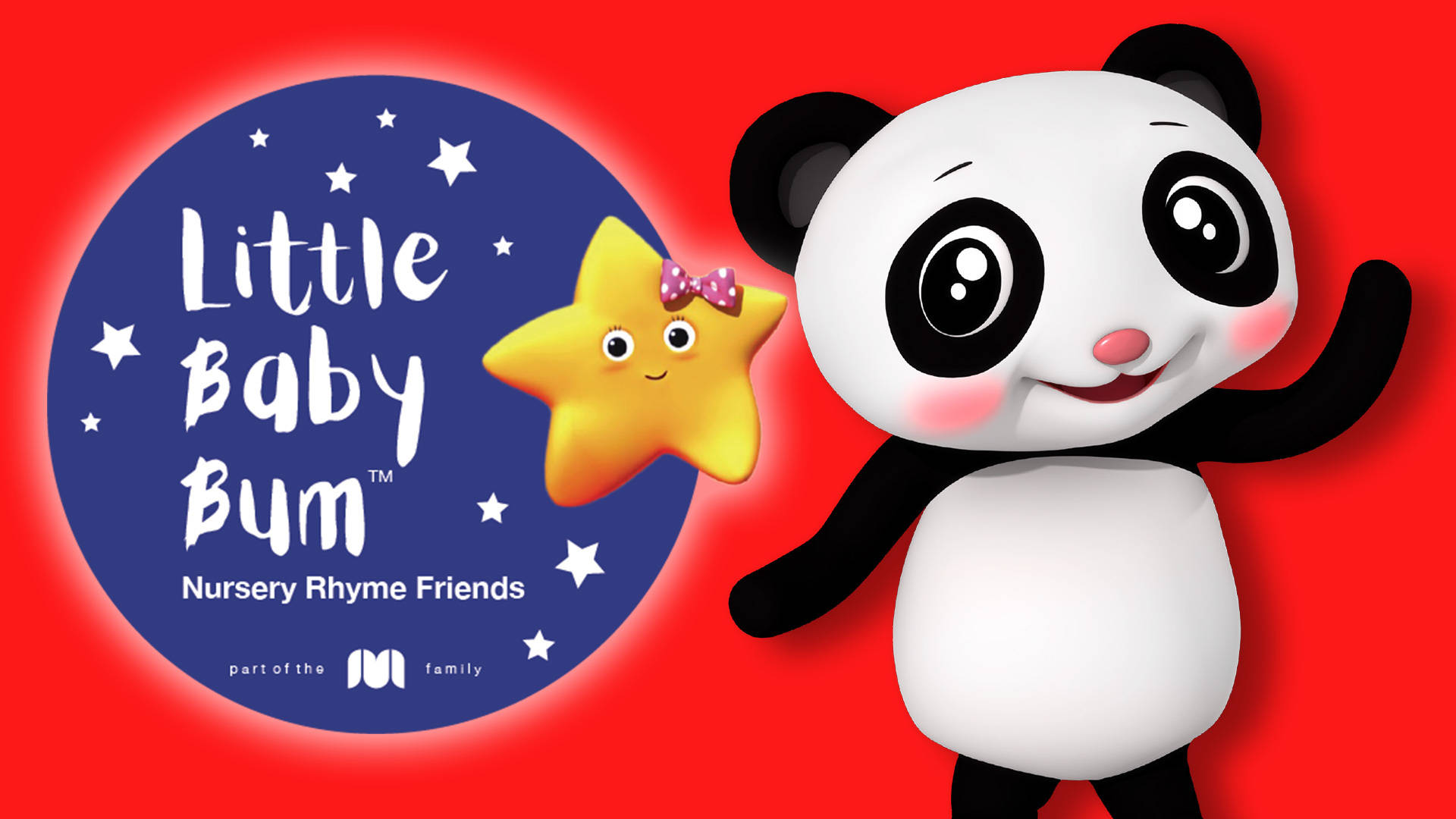 Little Baby Bum, panda, blue circular logo, Full HD Desktop Wallpaper